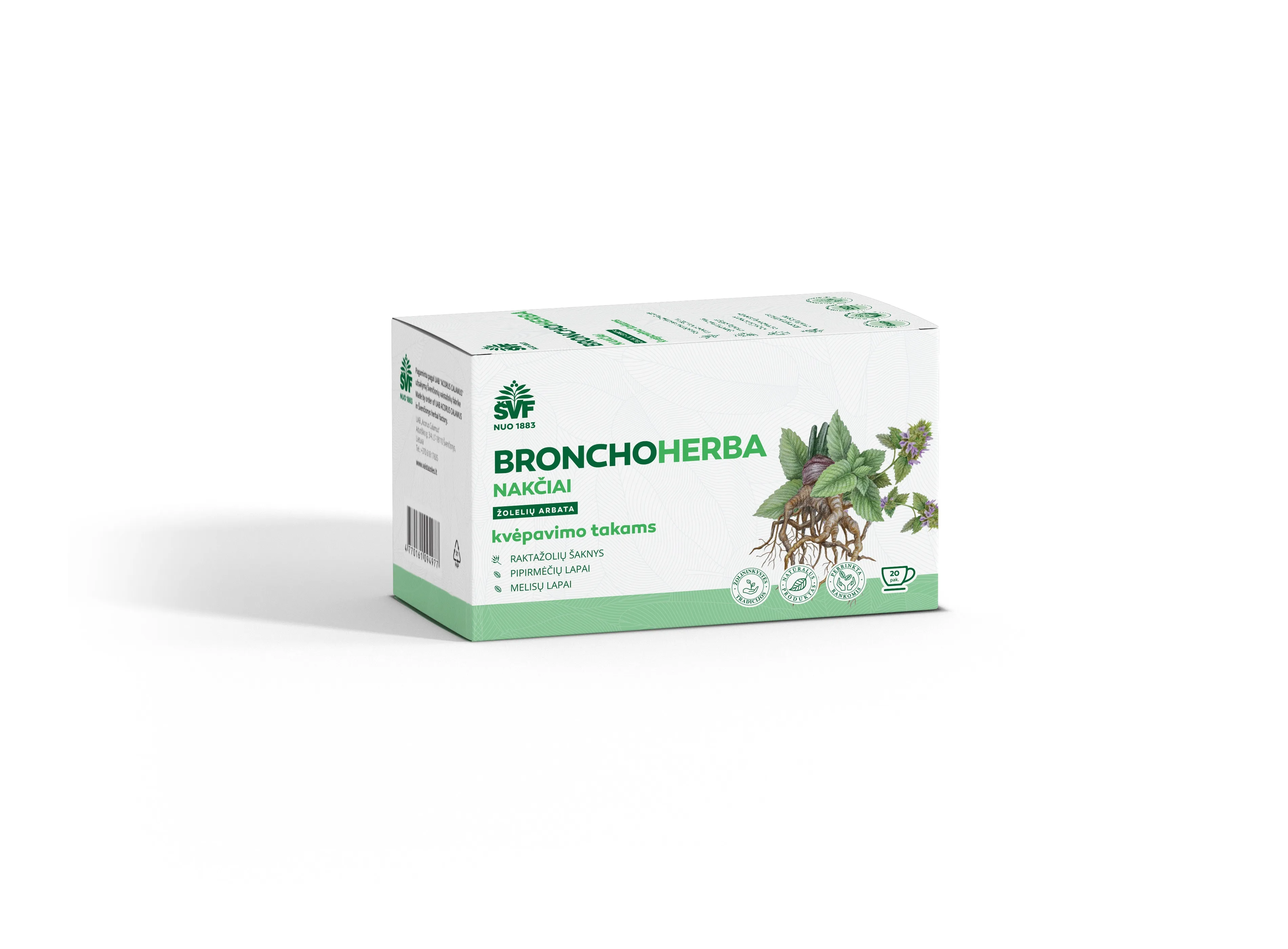 ŠVF žolelių arbata BRONCHOHERBA NAKČIAI, 1.5g x N20 -  