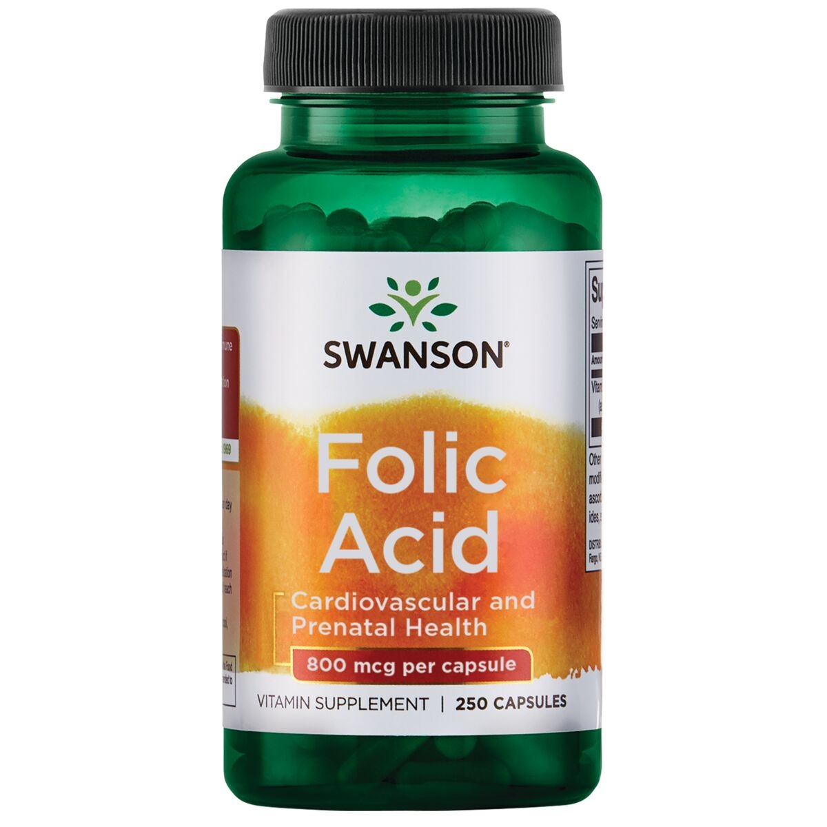 SWANSON Folio rūgštis (Foliatas) 800mcg kapsulės N250 -  