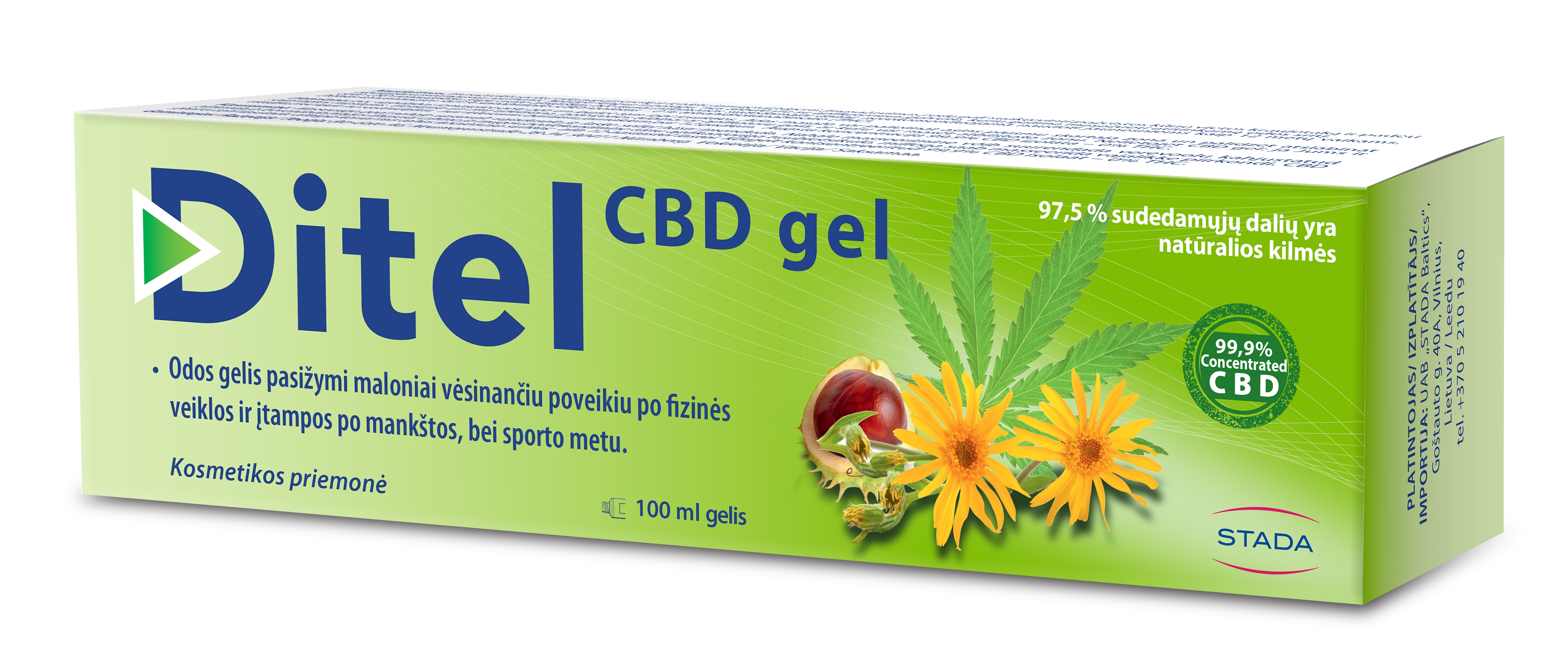 Ditel CBD vėsinantis gelis su CBD aliejumi 100 ml -  