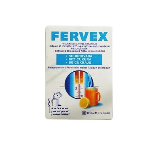 Fervex granulės geriamajam tirpalui suaugusiems be cukraus 4.95g N8 -  