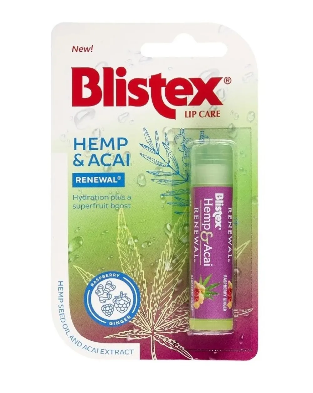 BLISTEX drėkinantis lūpų balzamas HEMP&ACAI, 4.25g -  