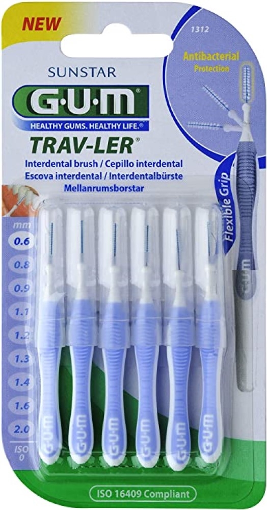 G.U.M. tarpdančių šepetėliai 0.6mm TRAV-LER [1312], N6 -  