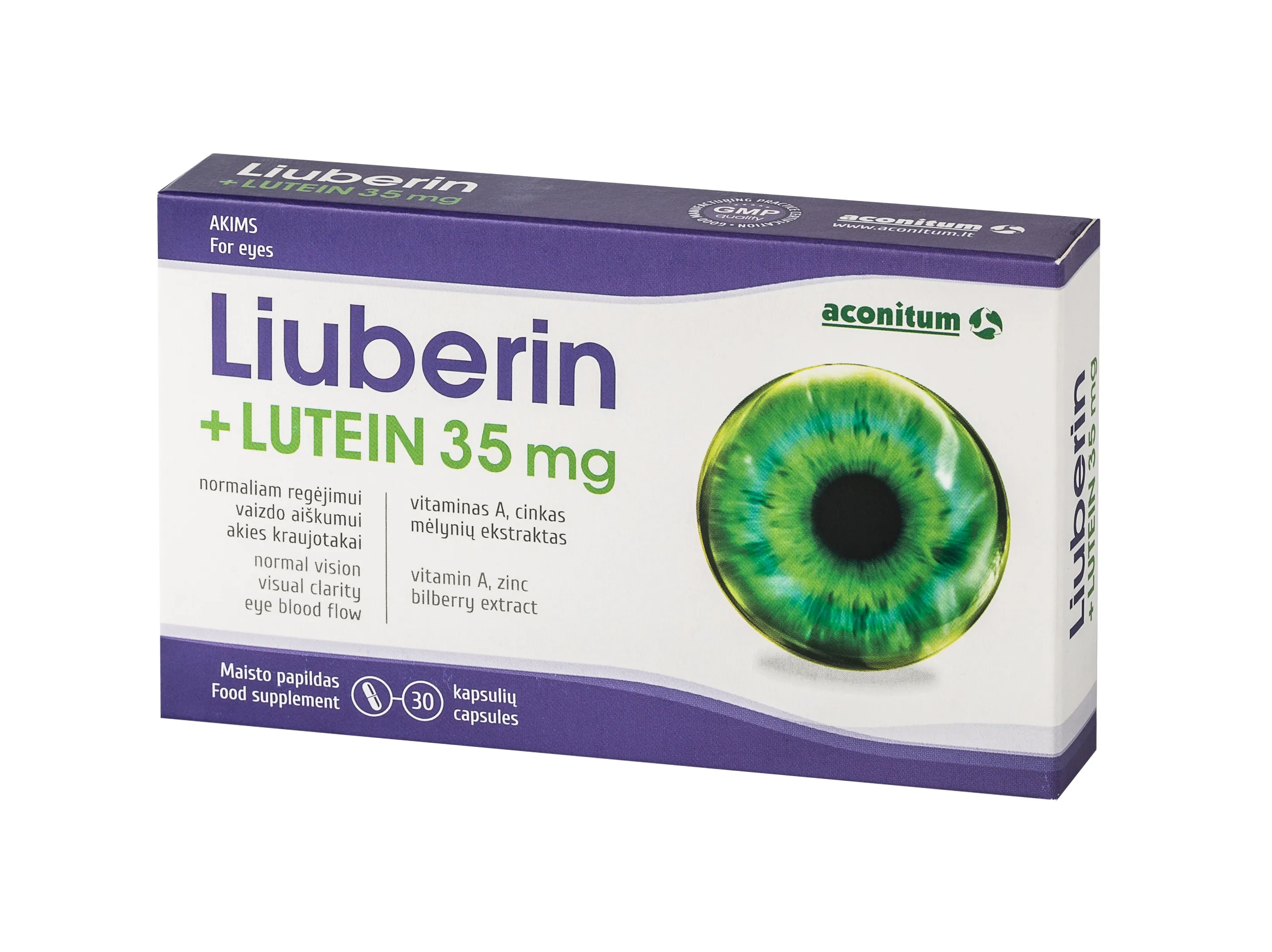 ACONITUM LIUBERIN+ LUTEIN 35mg, 30 kapsulių -  