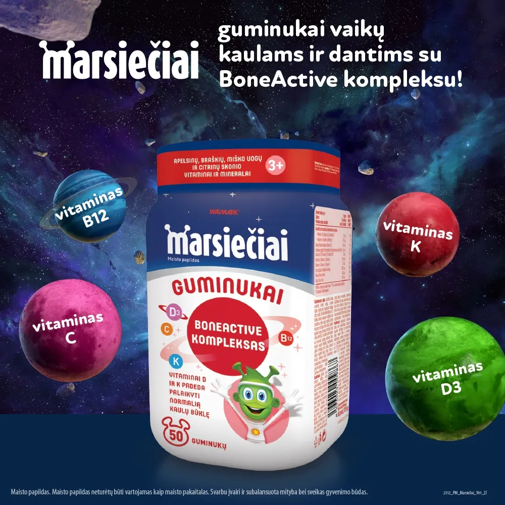 MARSIEČIAI BONEACTIVE vaikų kaulams, 50 guminukų -  2
