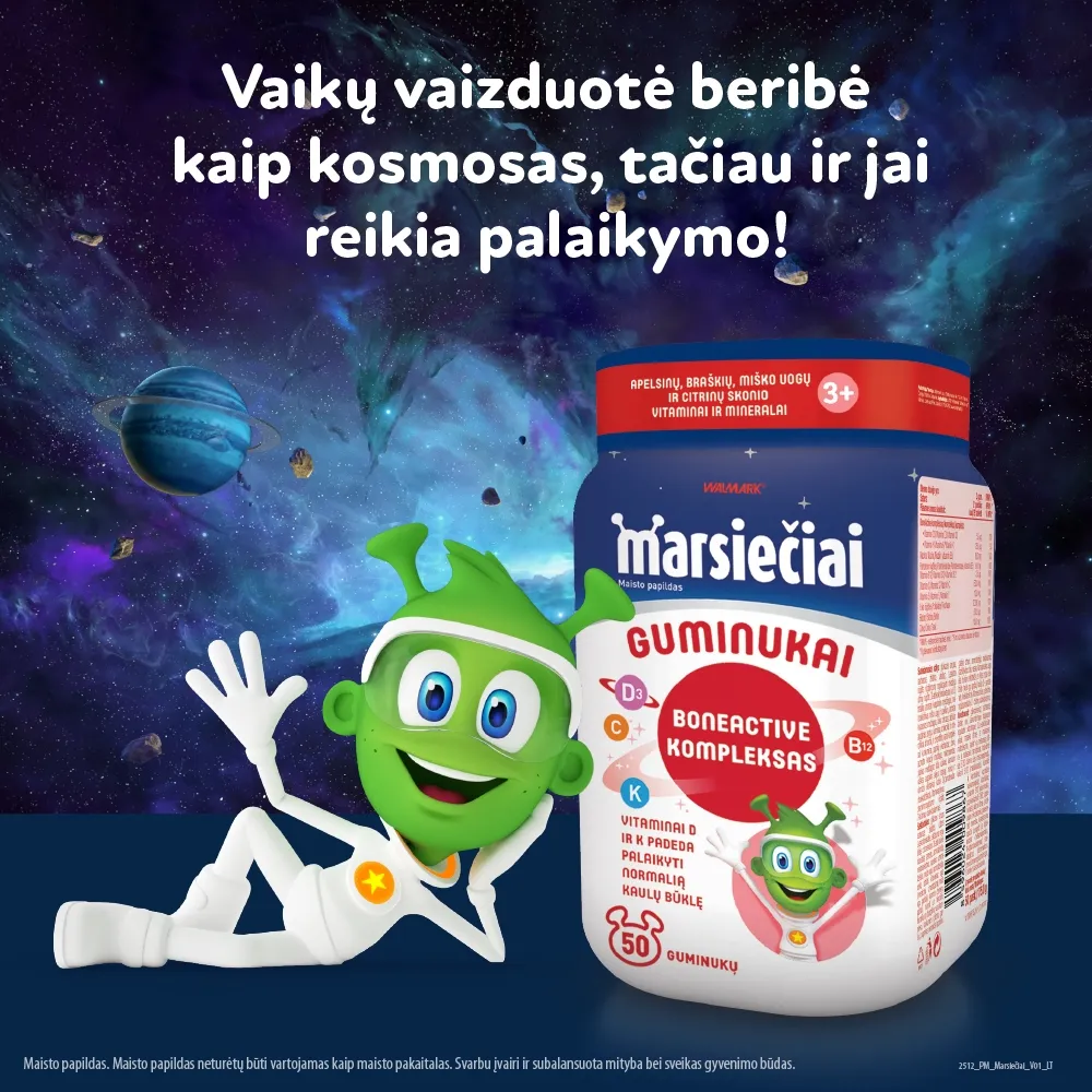 MARSIEČIAI BONEACTIVE vaikų kaulams, 50 guminukų -  3