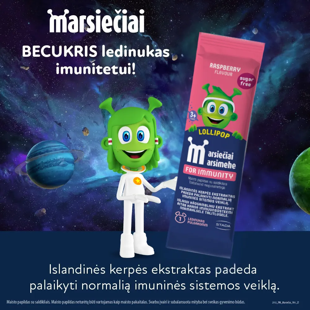 MARSIEČIAI LOLLIPOPS ledinukas imunitetui, aviečių skonio, 10g -  3