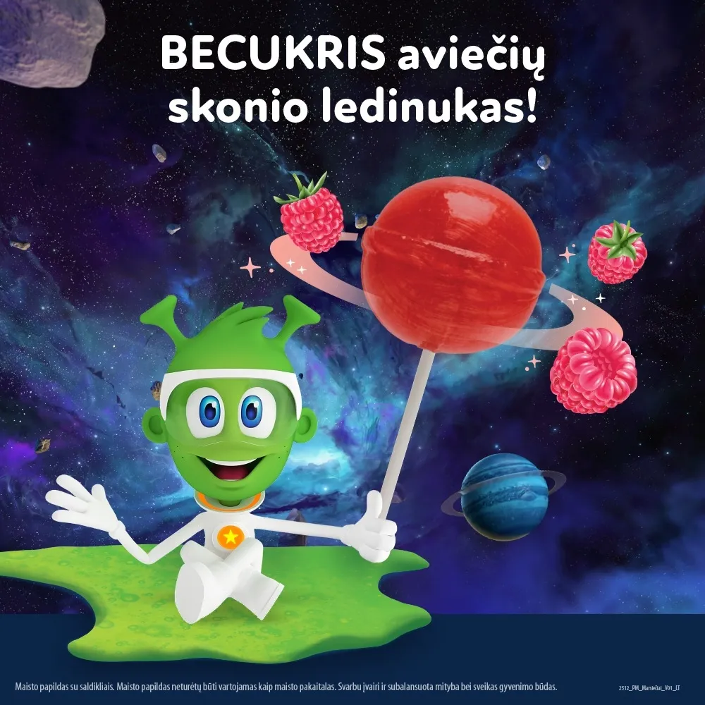 MARSIEČIAI LOLLIPOPS ledinukas imunitetui, aviečių skonio, 10g -  2