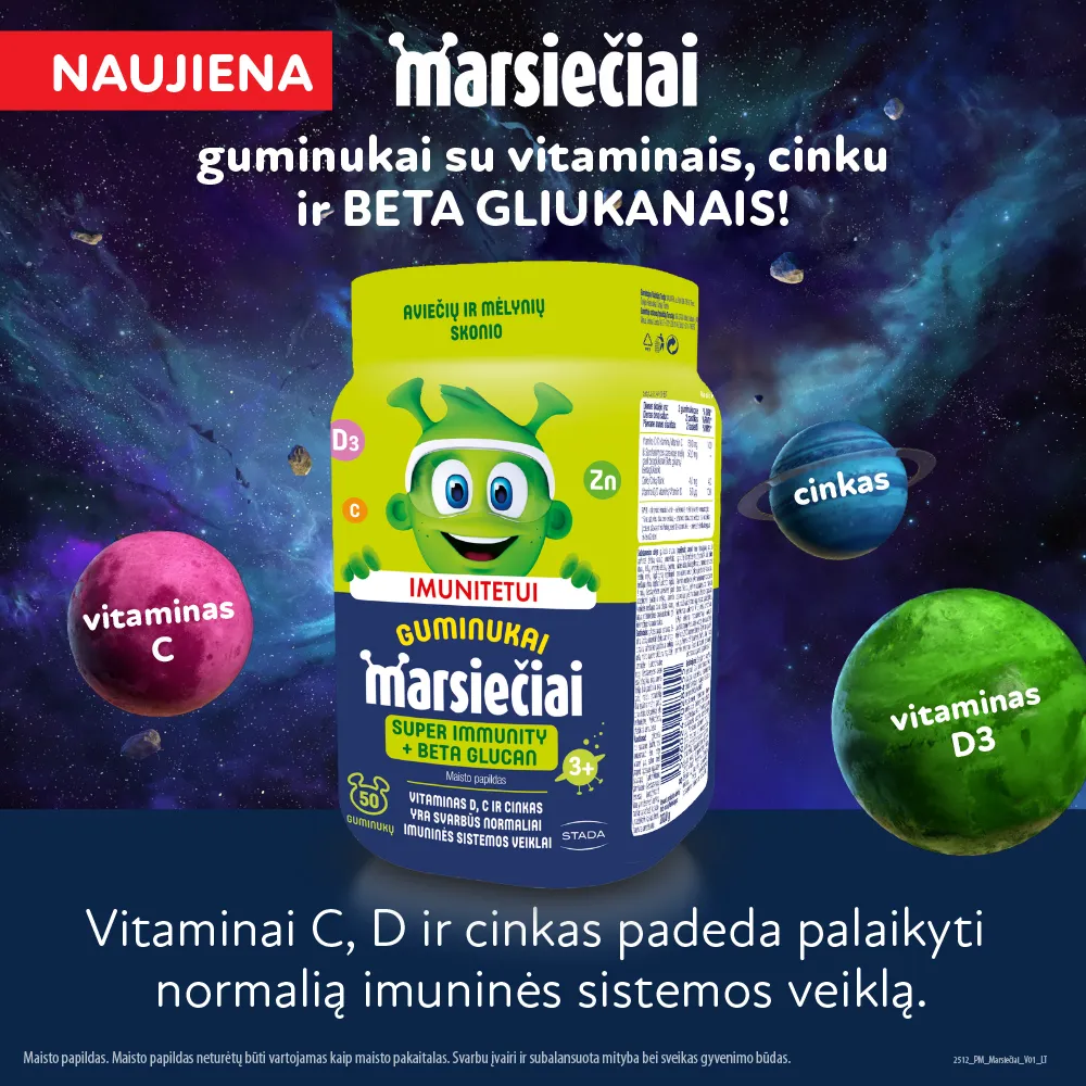 MARSIEČIAI SUPER IMMUNITY su betagliukanais vaikų imunitetui, N50 -  3