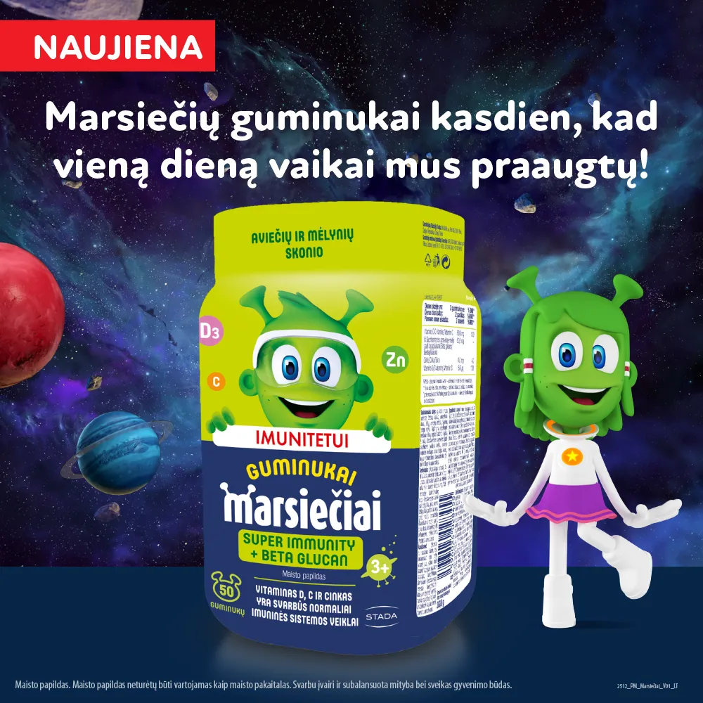 MARSIEČIAI SUPER IMMUNITY su betagliukanais vaikų imunitetui, N50 -  2