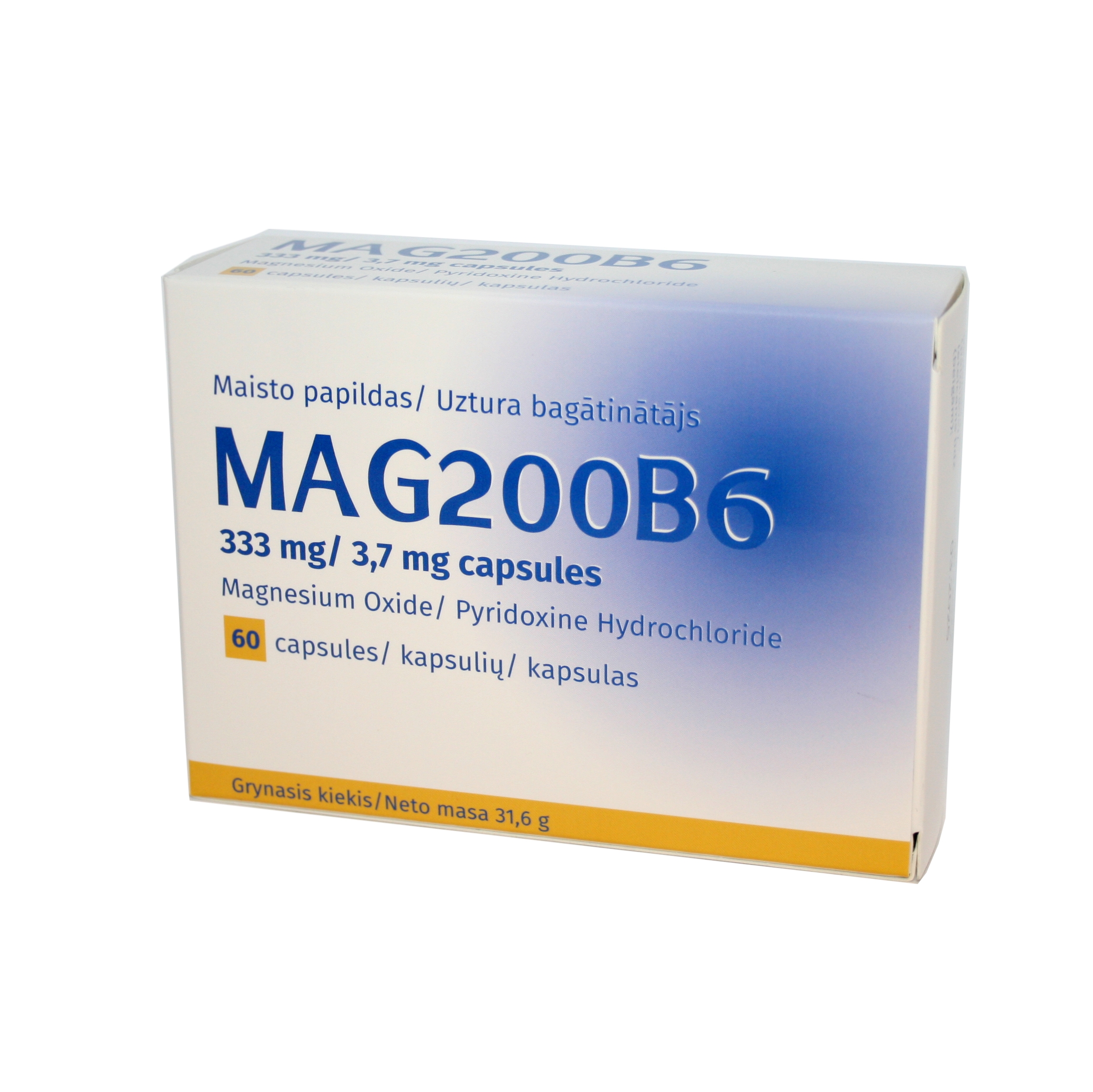 Mag200B6, 200 mg/ 3 mg kapsulės N60 -  