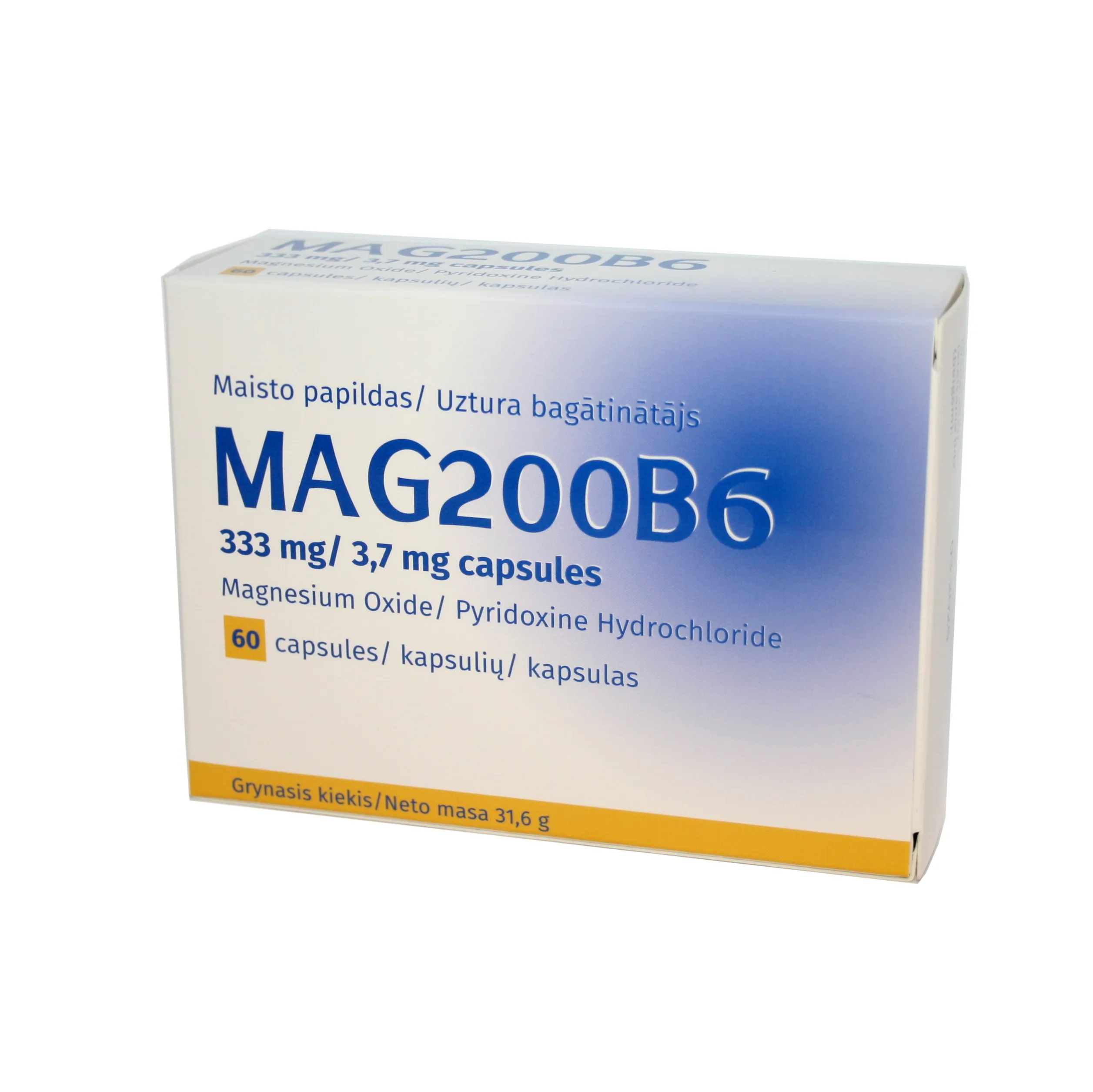 Mag200B6, 200 mg/ 3 mg kapsulės N60 -  