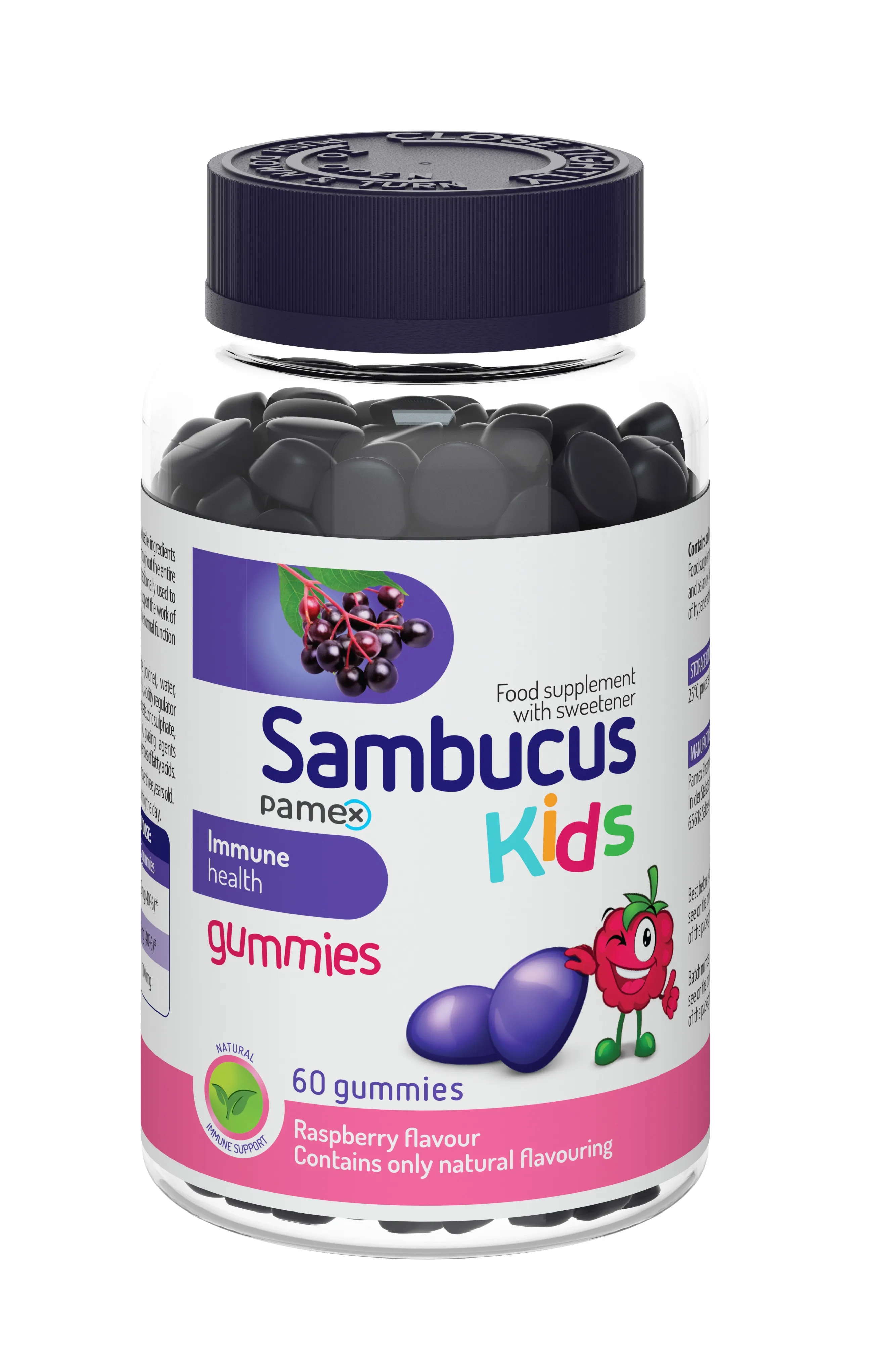 PAMEX SAMBUCUS KIDS, 60 guminukų -  