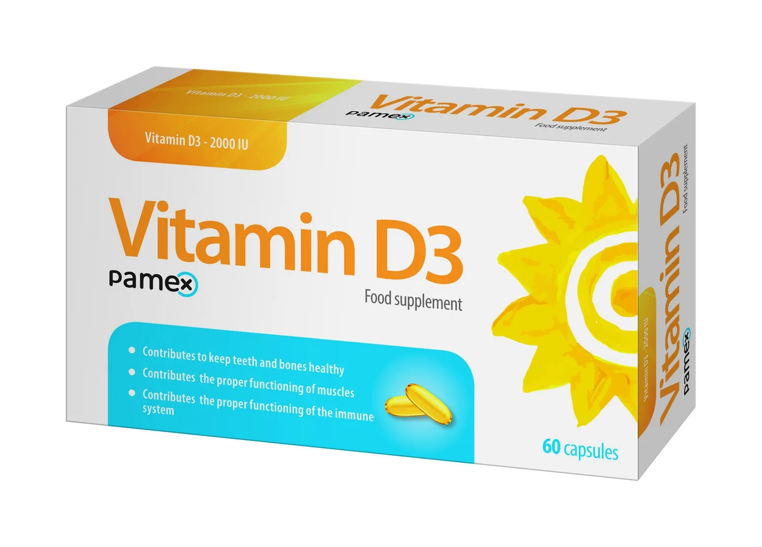 VITAMIN D3 2000 IU, 60 kapsulių -  