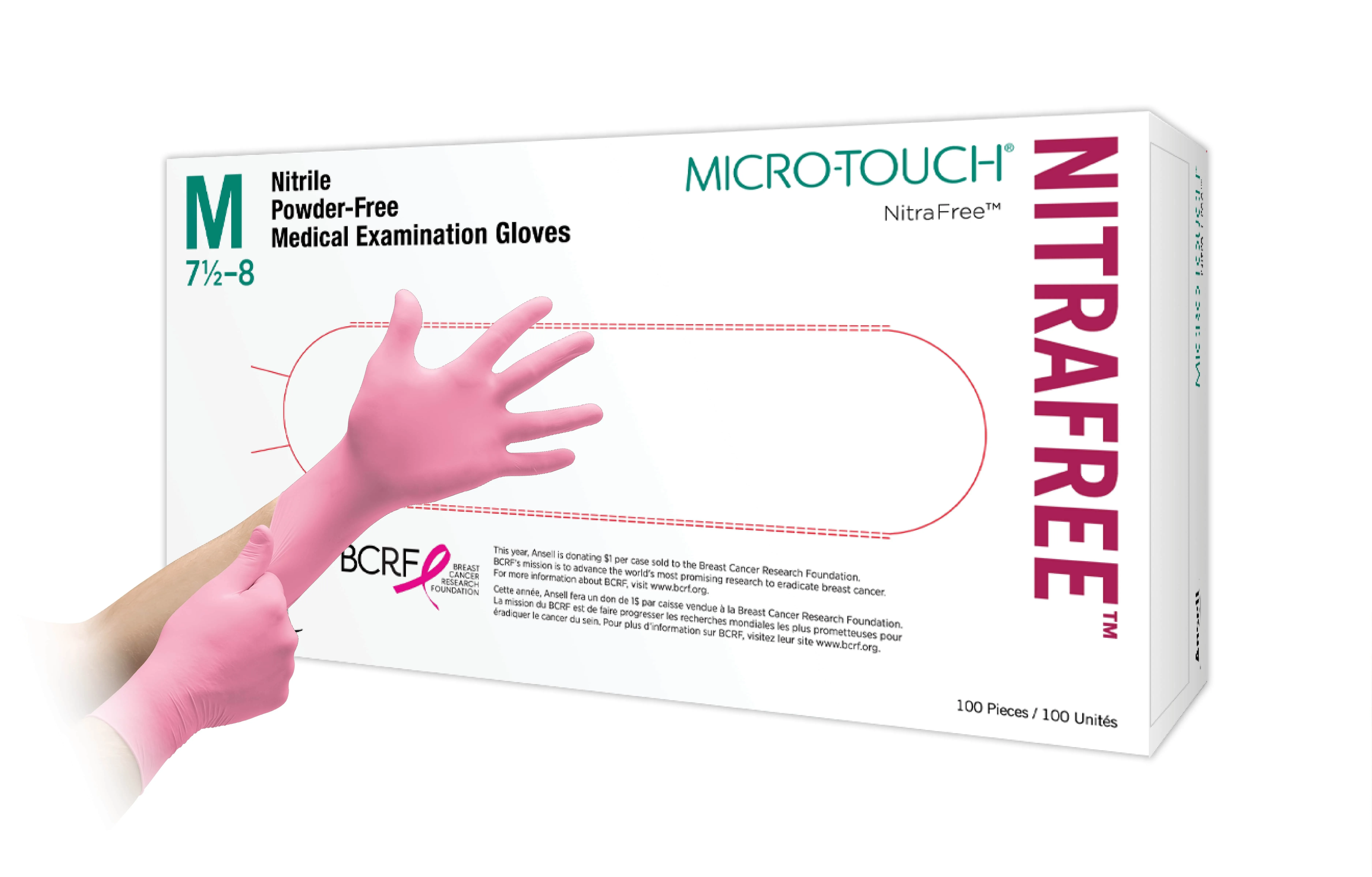 MICRO-TOUCH® nesterilios pirštinės NITRAFREE PINK, M, N100 -  