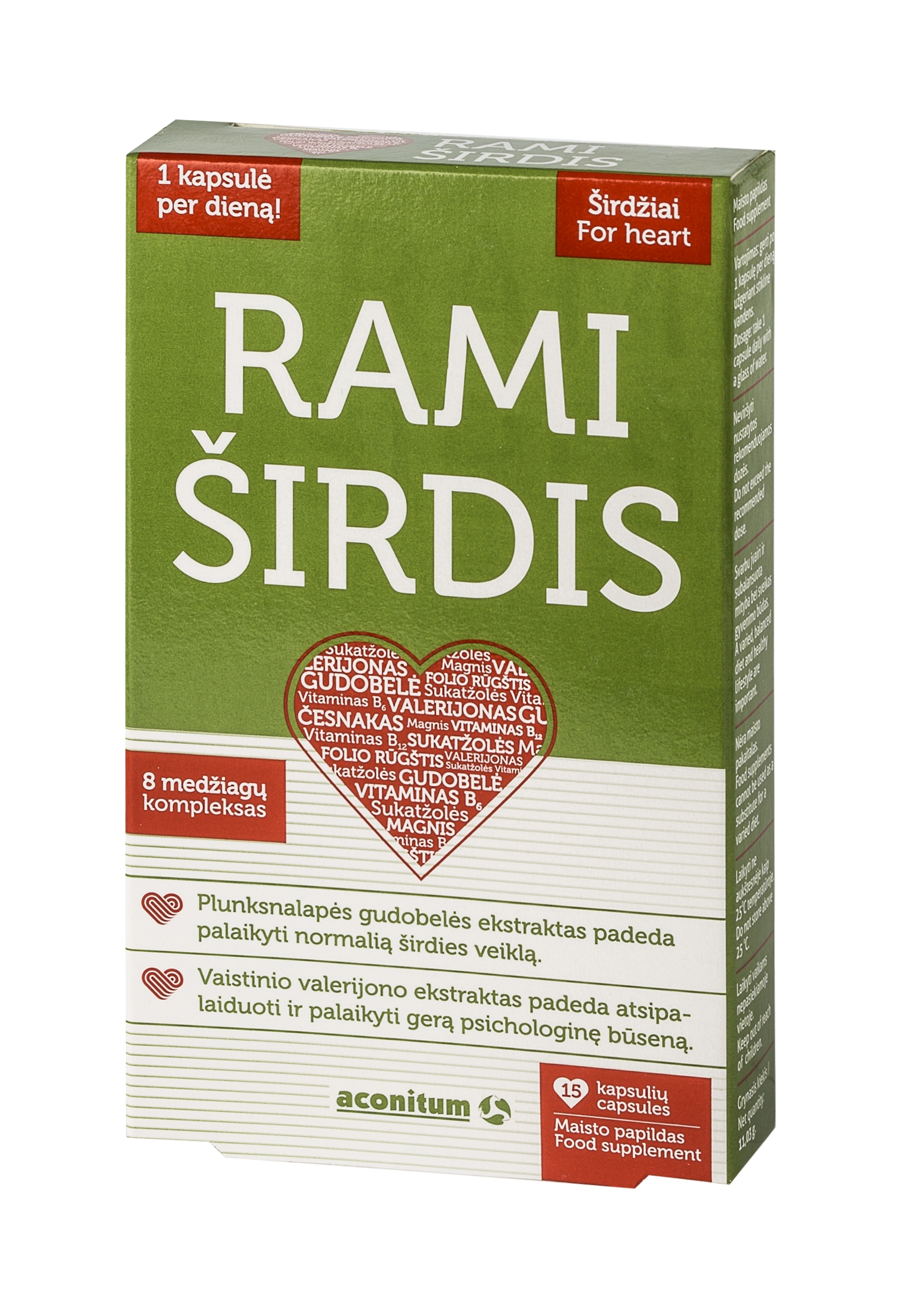 ACONITUM kapsulės RAMI ŠIRDIS, N15 -  
