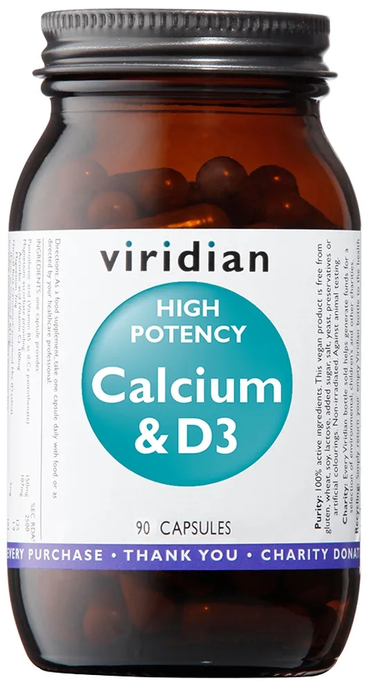 VIRIDIAN HIGH POTENCY CALCIUM & VITAMIN D3, N90 -  