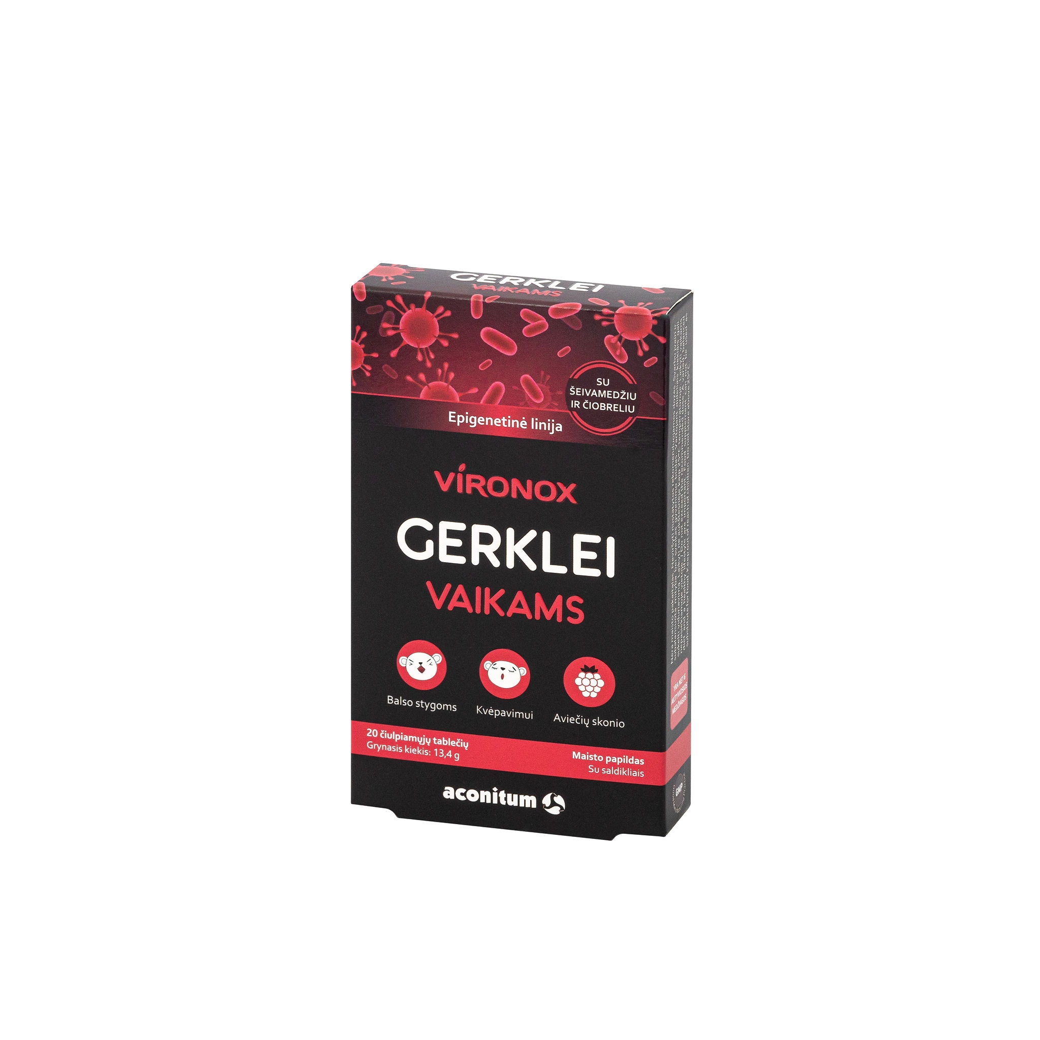 VIRONOX GERKLEI VAIKAMS 20 čiulpiamųjų tablečių -  