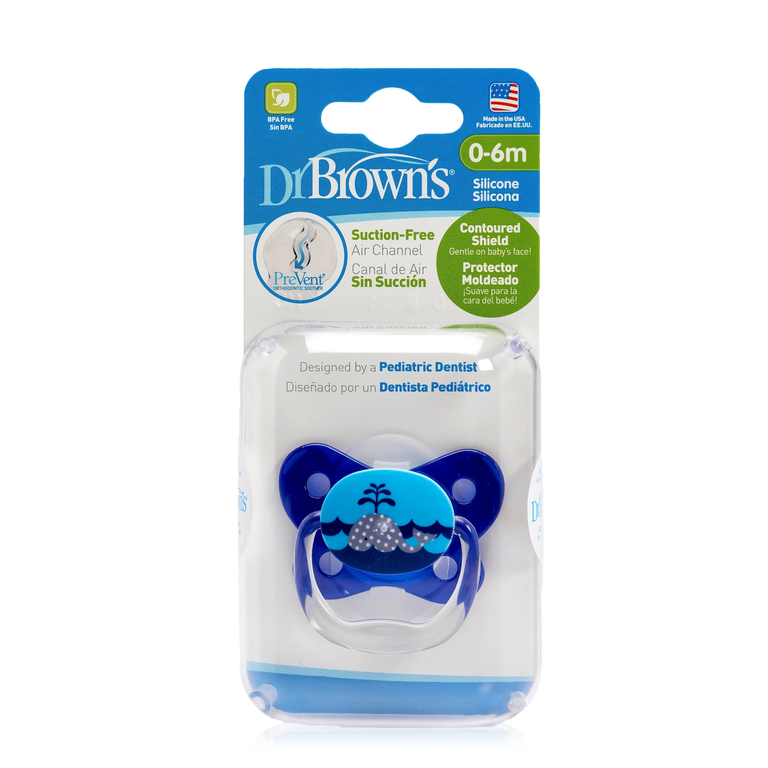 DR.BROWN'S čiulptukai 0-6 mėn. PREVENT BUTTERFLY, mėlynas, N1 -  