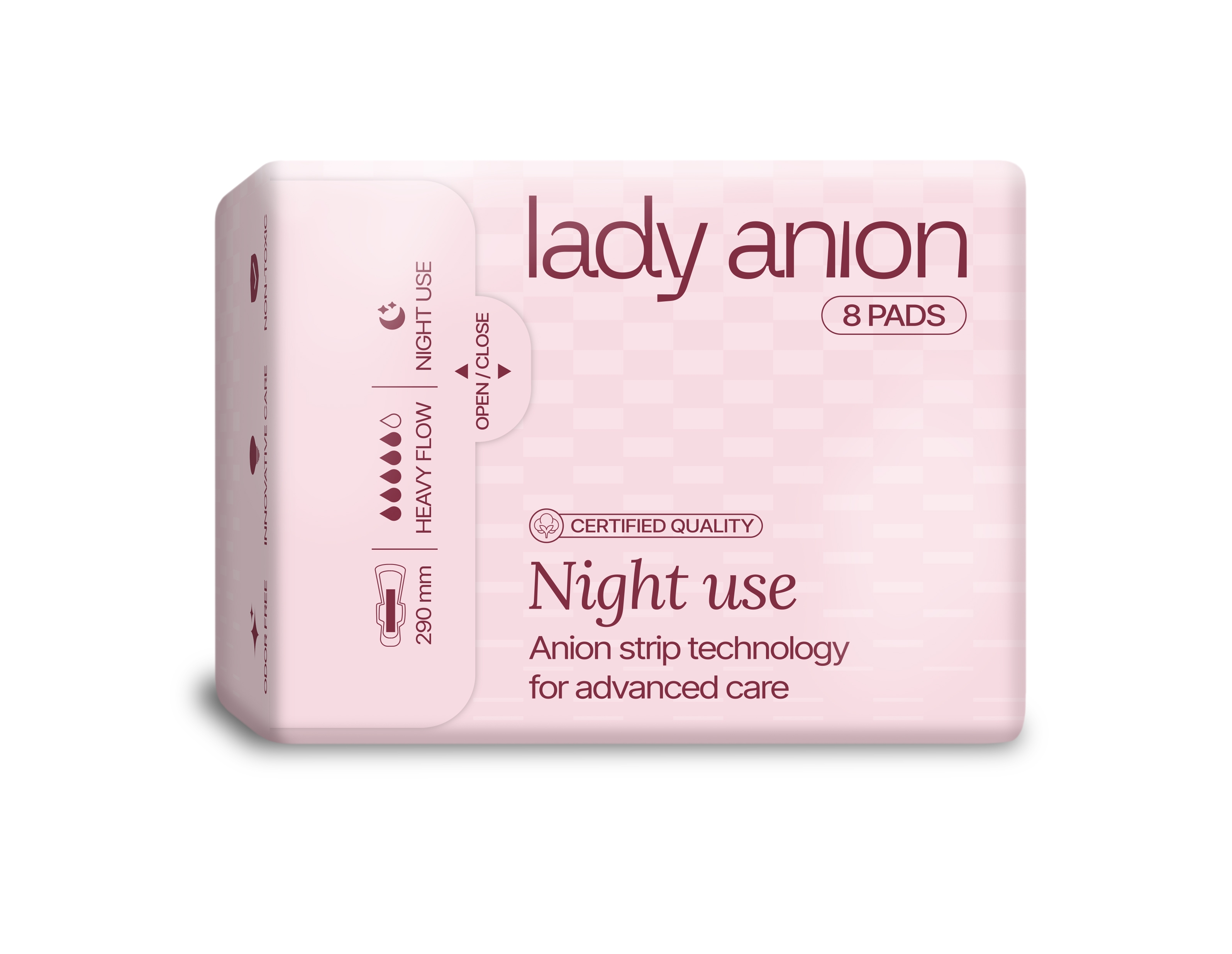 Naktiniai paketai Lady ANION Night Use su anijonine juostele, N8 -  2