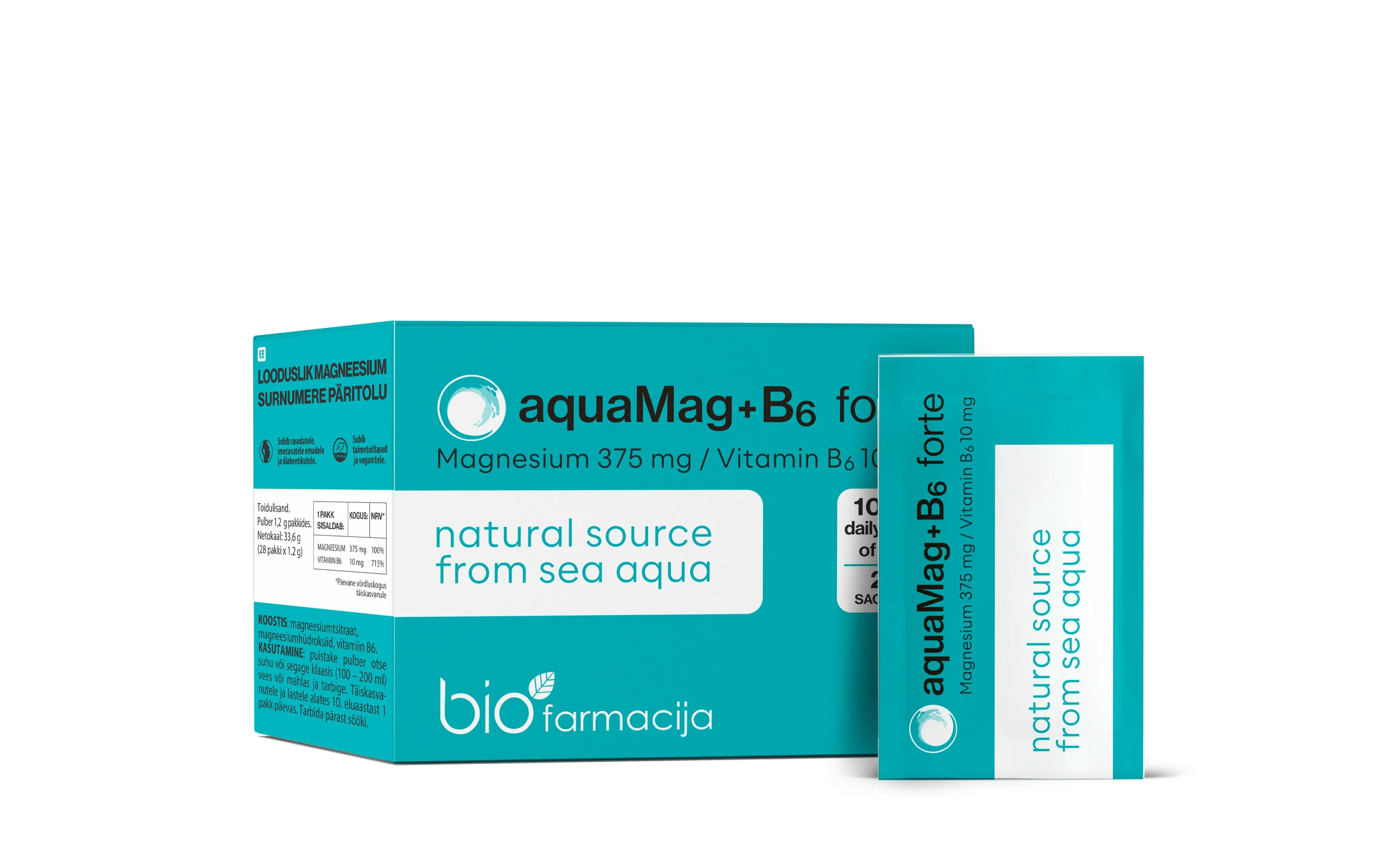 AQUAMAG+B6 Forte milteliai 1.2g, N28 -  