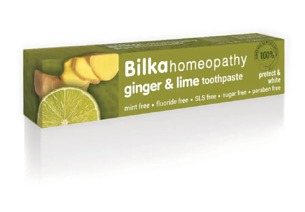 BILKA homeopatinė balinanti dantų pasta GINGER & LIME, 75ml -  