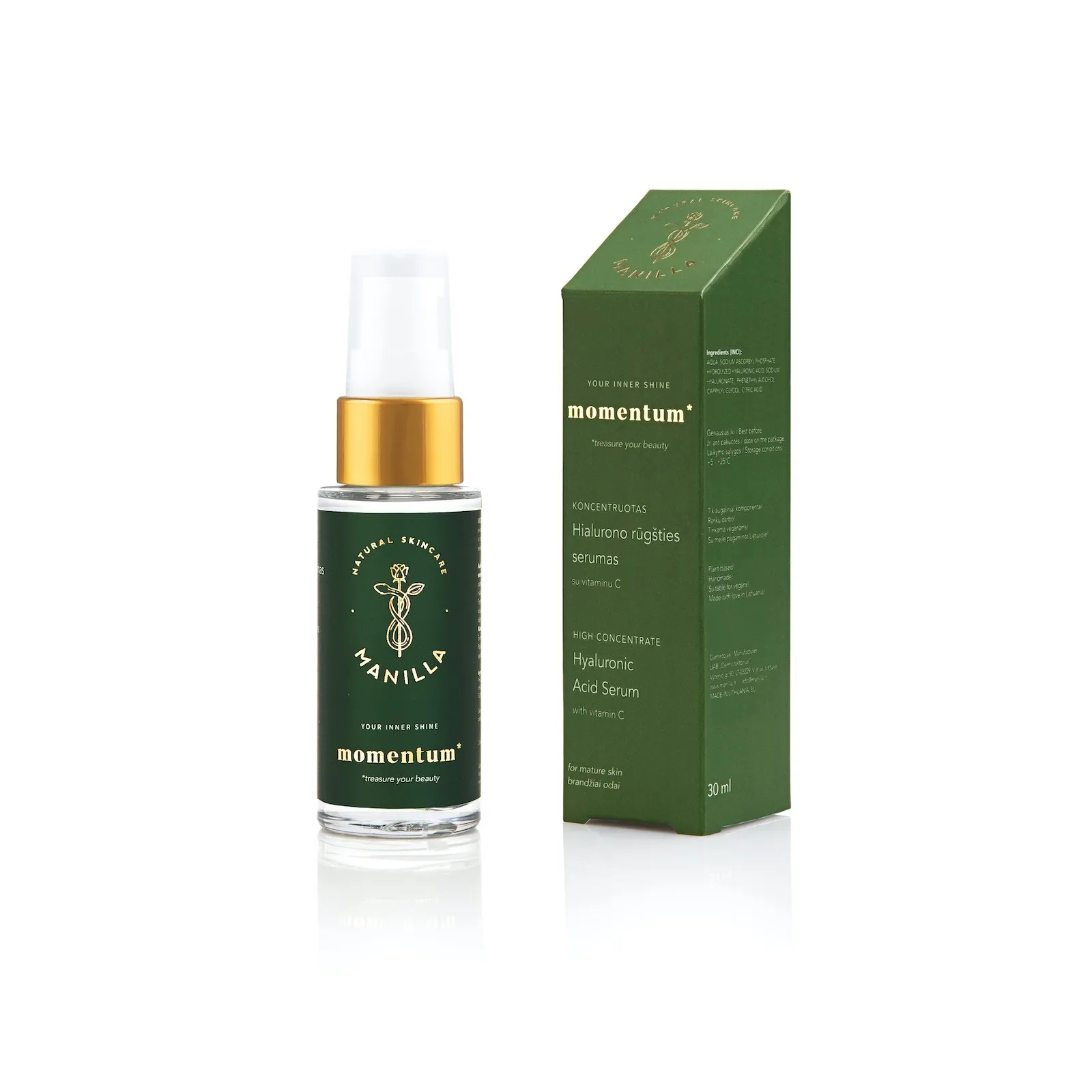 MANILLA koncentruotas hialurono rūgšties serumas MOMENTUM, 30ml -  