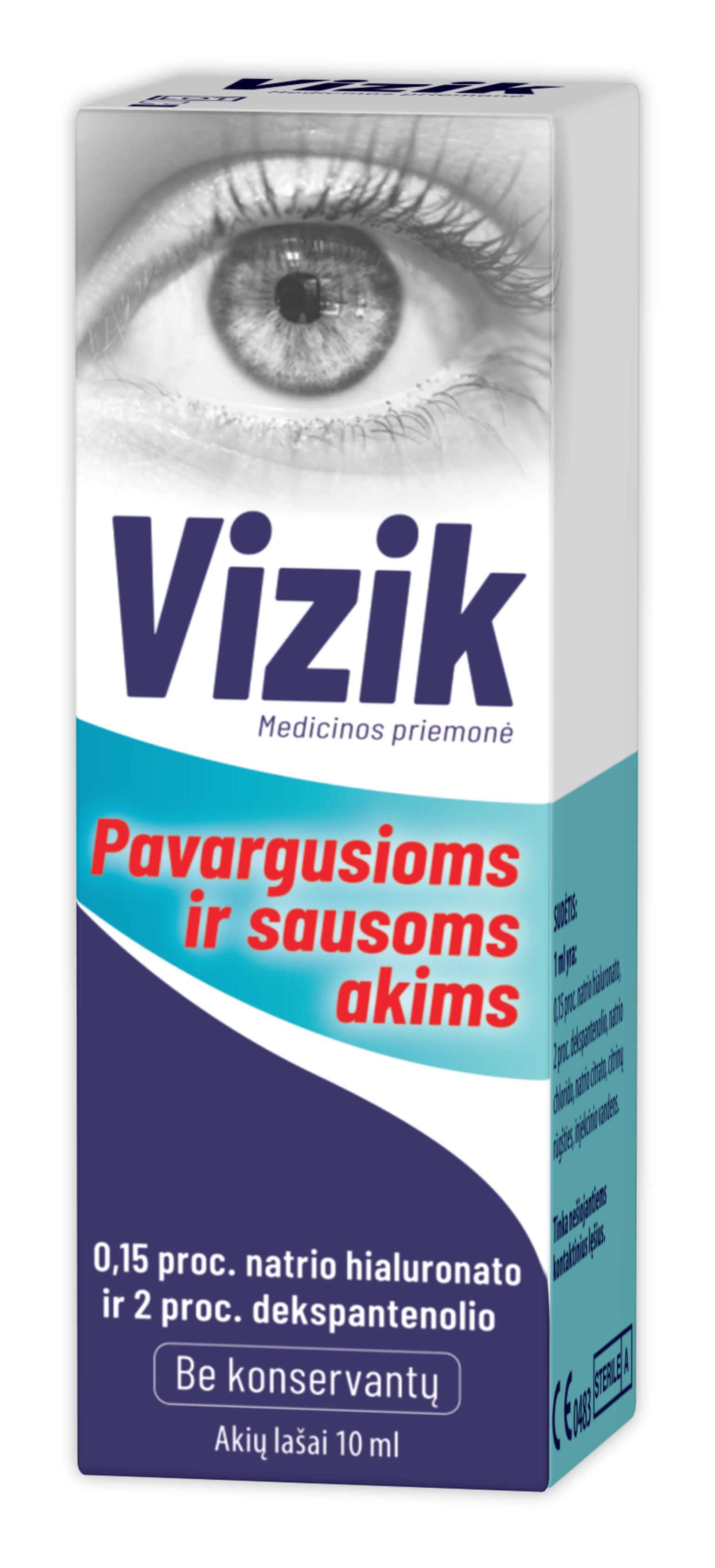 VIZIK akių lašai sausoms ir pavargusioms akims, 10ml -  