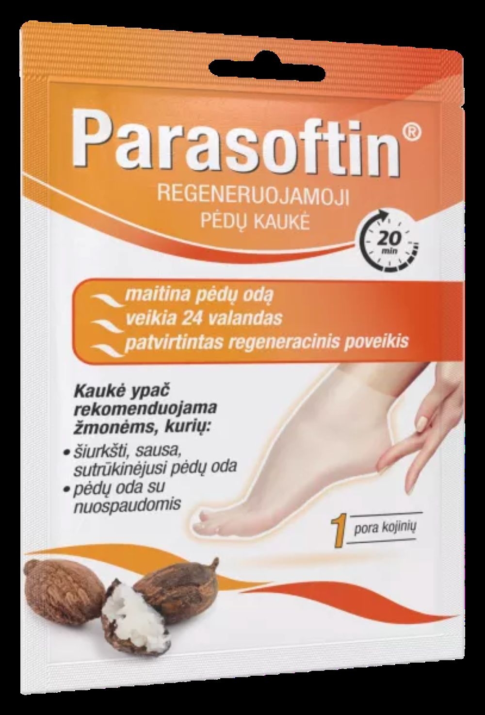 PARASOFTIN regeneruojamoji pėdų kaukė -  