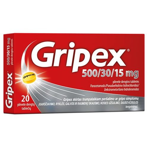 Gripex 500mg/30mg/15mg tab.N20 -  2