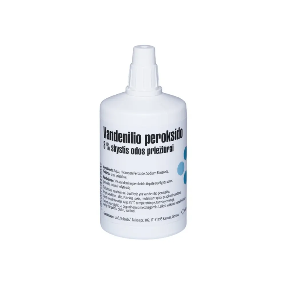 VANDENILIO PEROKSIDAS VALENTIS 3%, skystis odos priežiūrai, 100ml -  