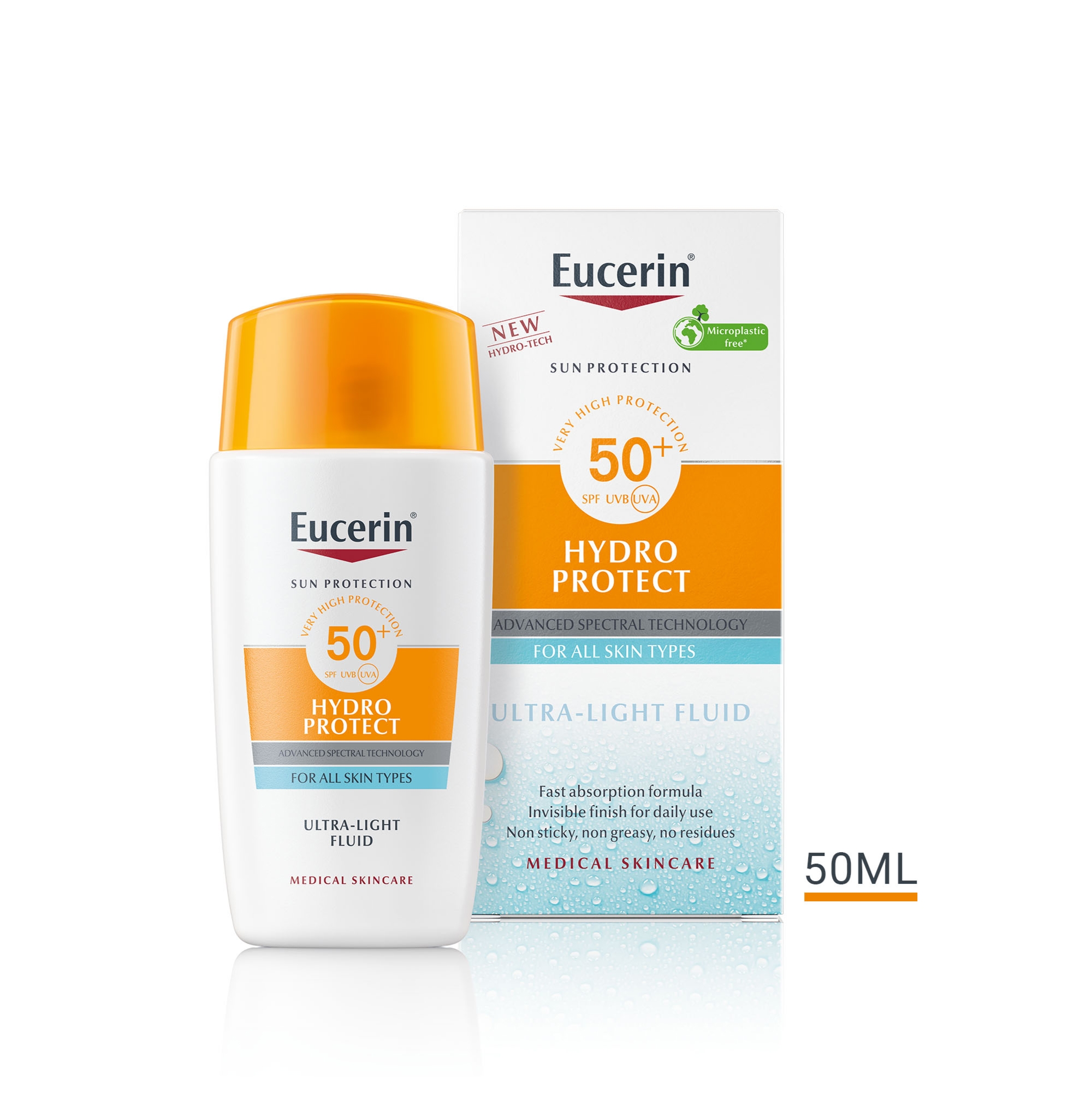 EUCERIN veido fluidas nuo saulės SUN HYDRO PROTECT, SPF 50, 50ml -  