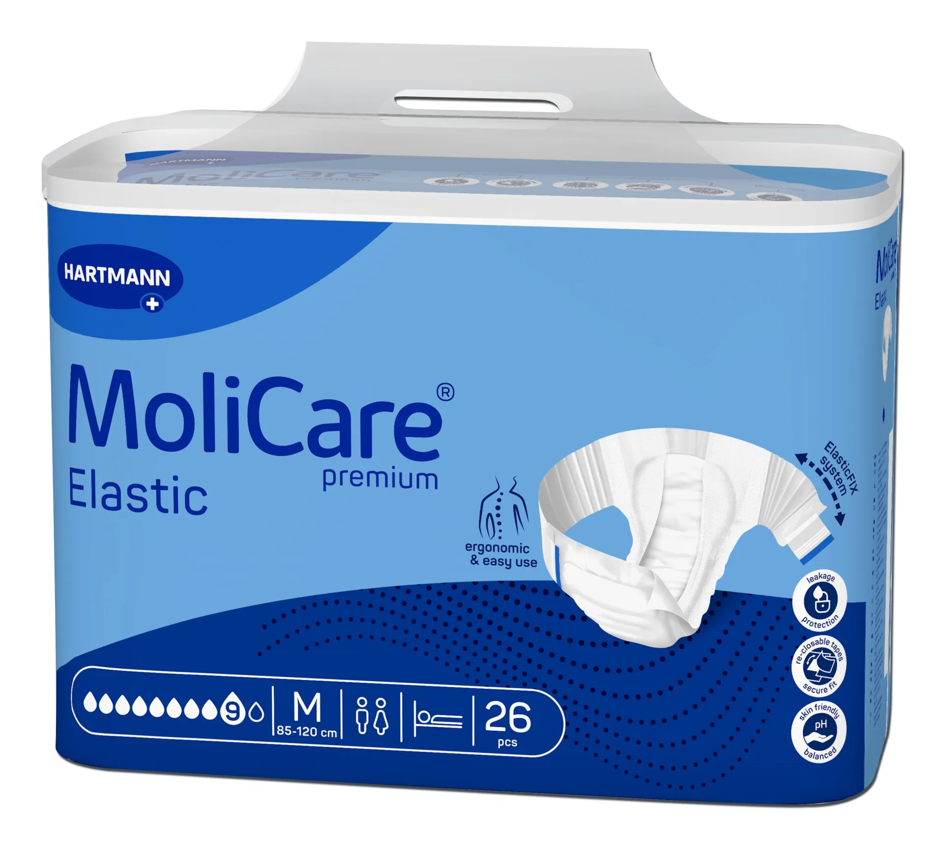 MOLICARE PREMIUM Elastic 9 lašai, M dydis, 26 vnt. -  