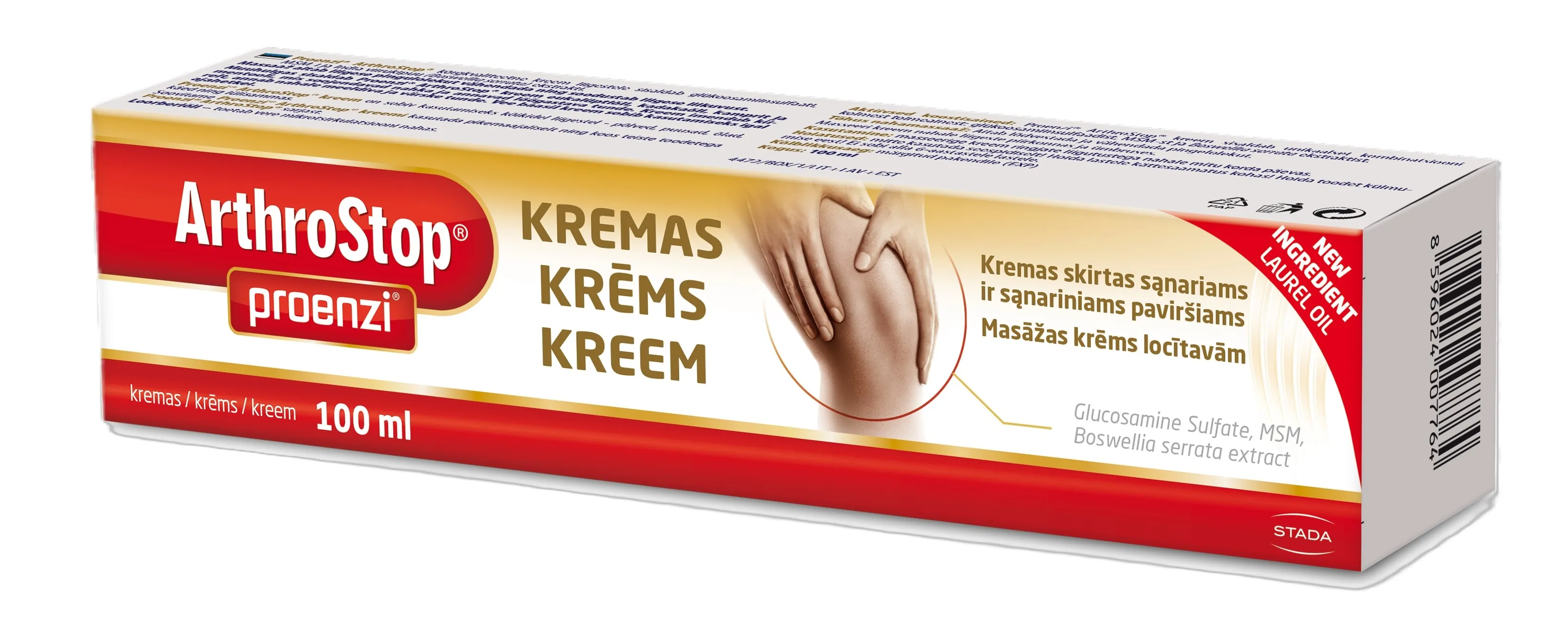 ARTHROSTOP PROENZI kremas sąnariams su gliukozaminu, 100 ml -  