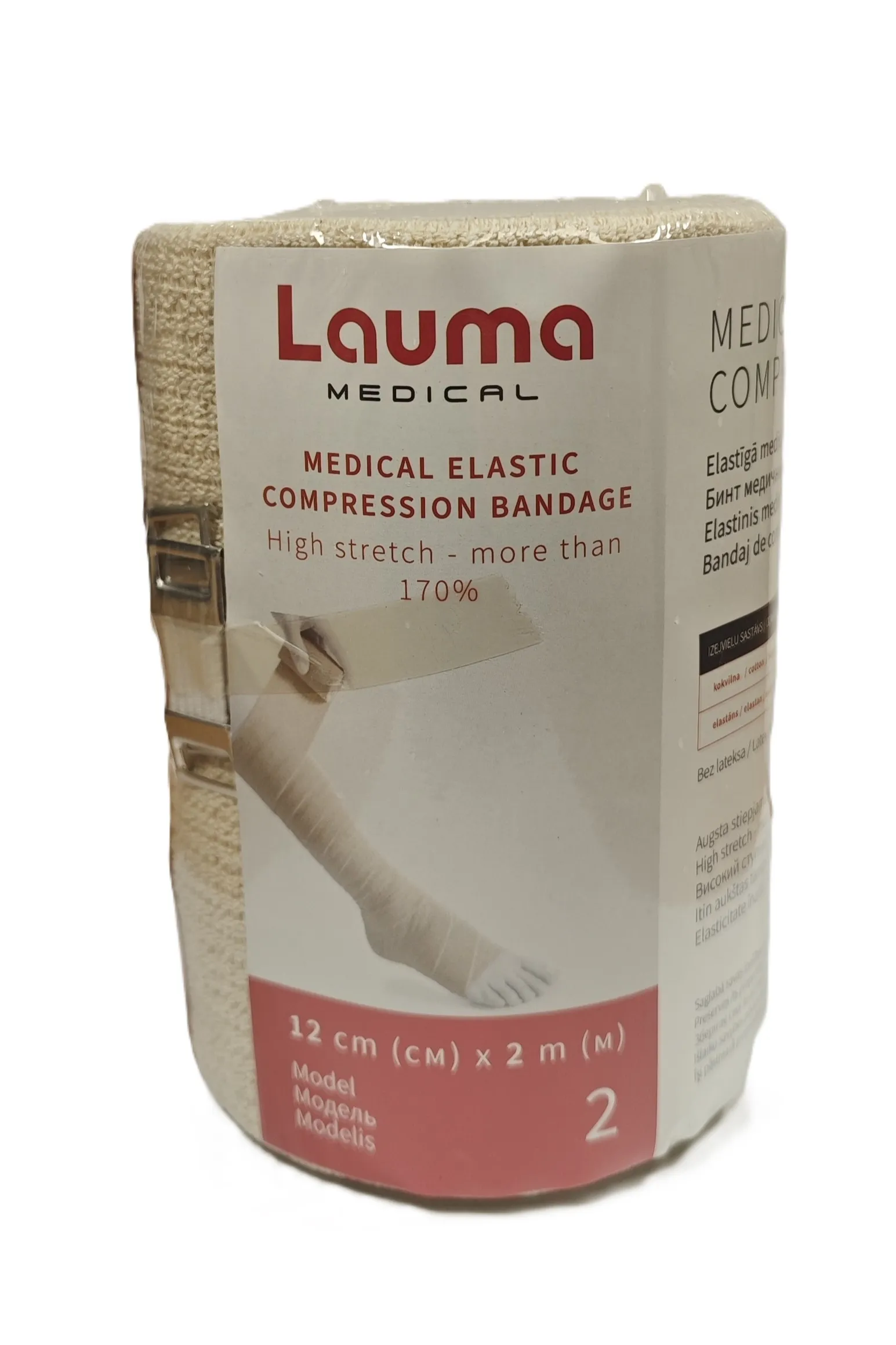 Lauma Medical elastinis tvarstis, 12 cm x 2,0 m -  