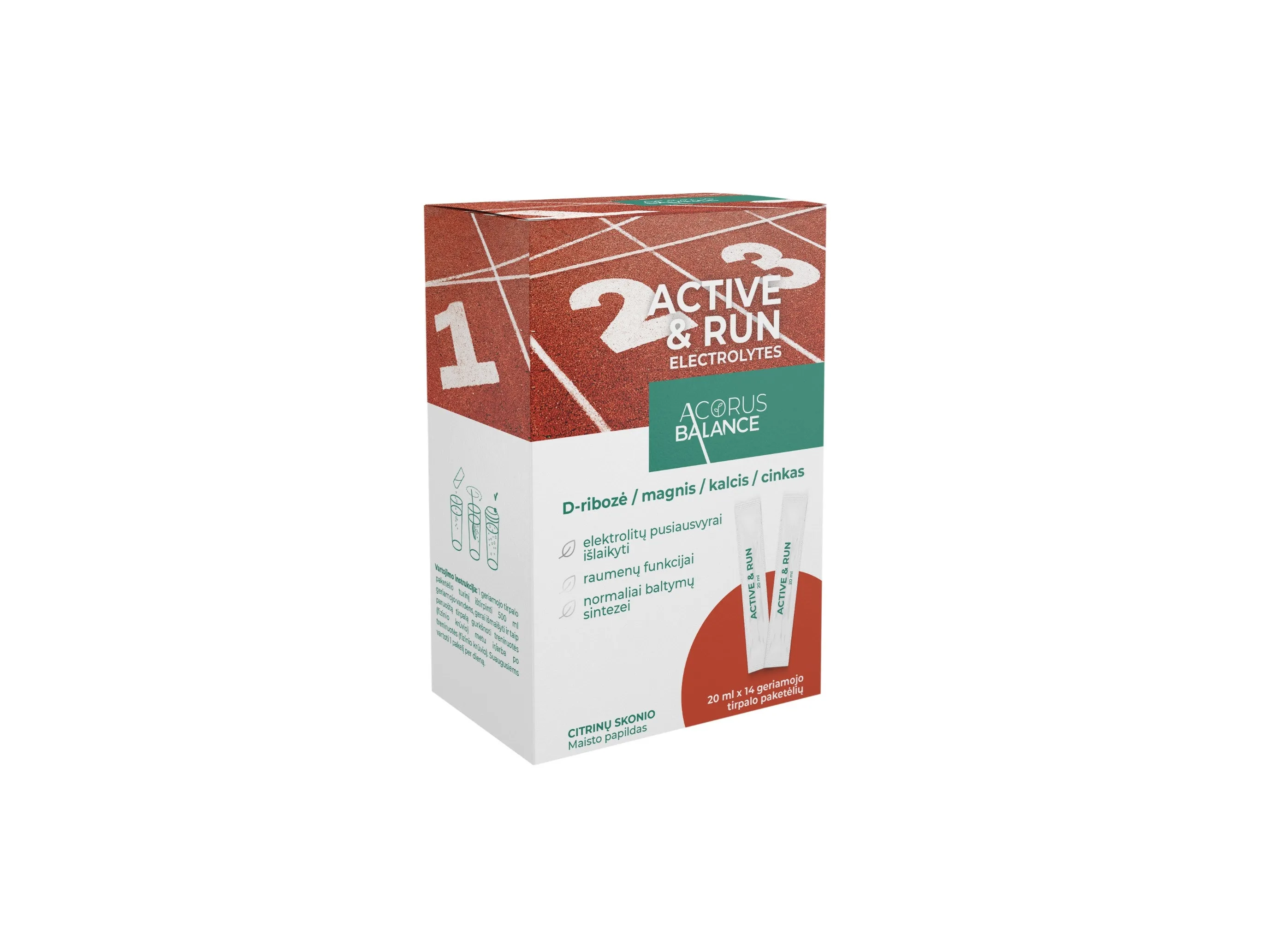 ACORUS BALANCE elektrolitai ACTIVE & RUN ELECTROLYTES, 20ml x N14 -  