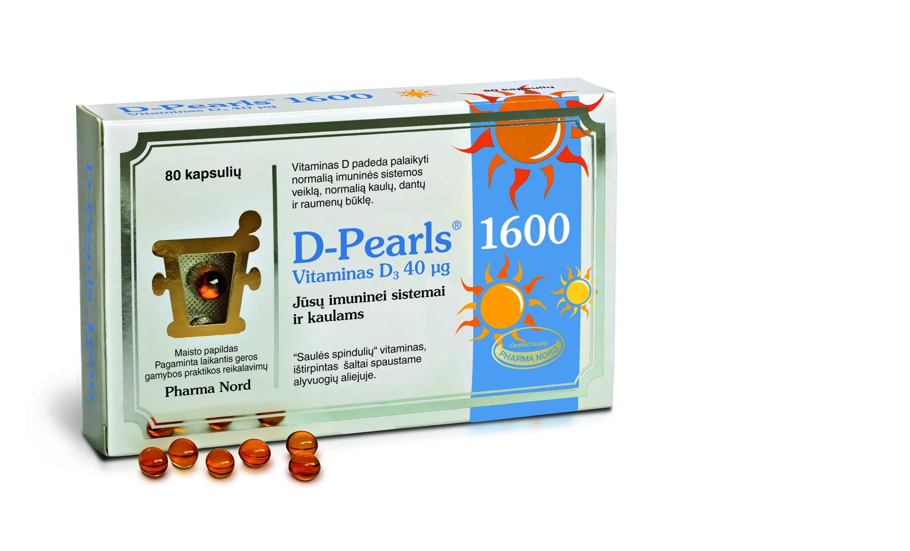 D-Pearls 1600 kapsulės N80 -  