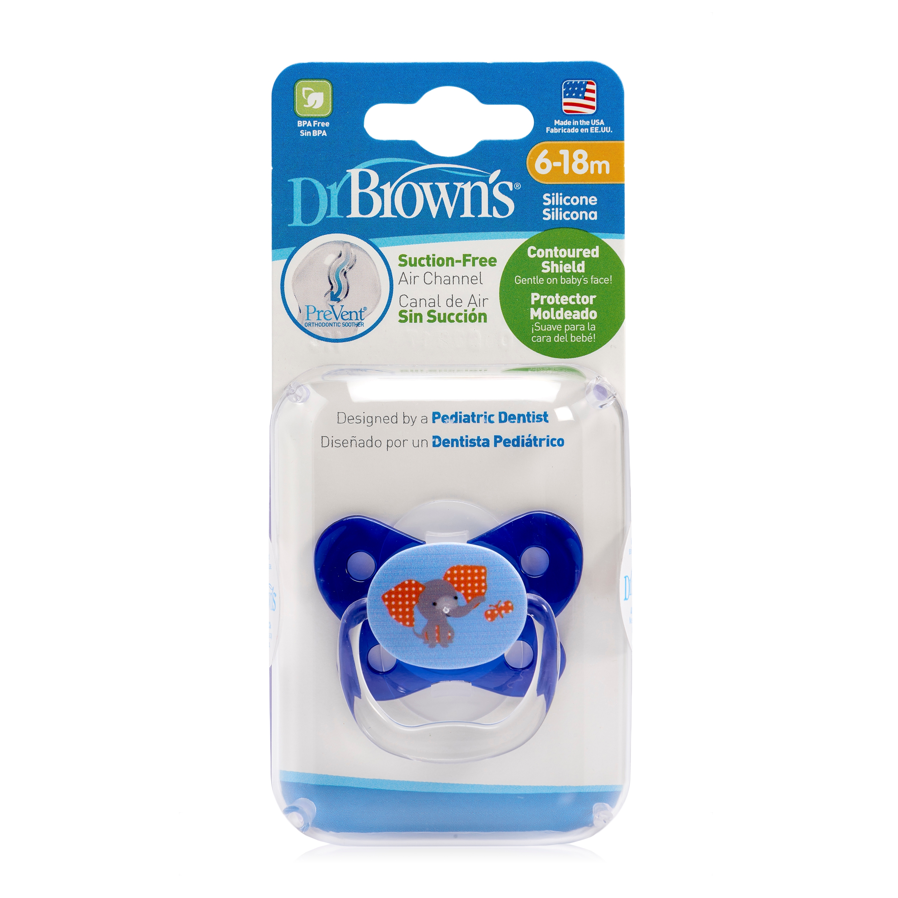DR.BROWN'S čiulptukas PREVENT BUTTERFLY 6-18 mėn., mėlynas, N1 -  