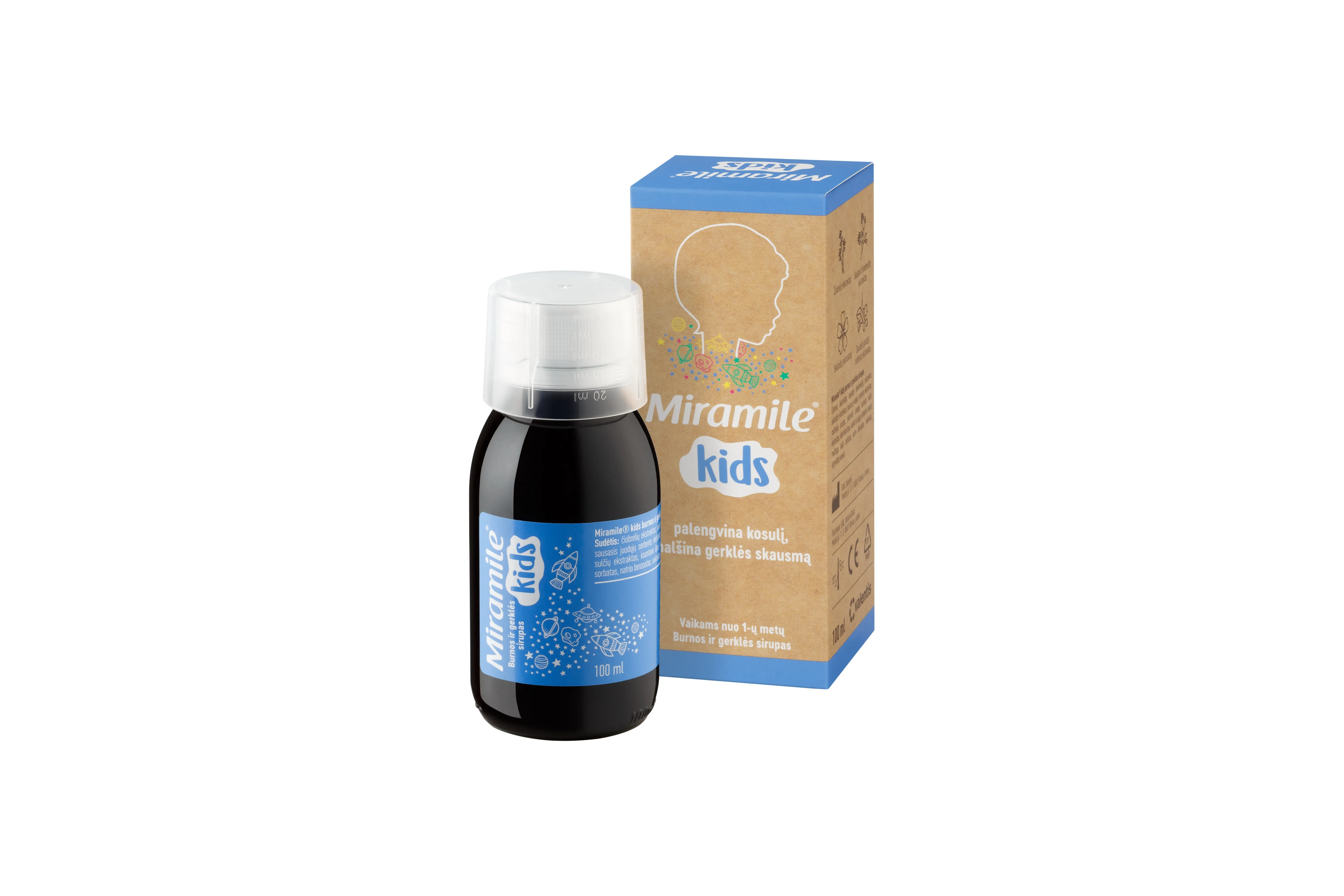 MIRAMILE burnos ir gerklės sirupas vaikams KIDS, nuo 1 metų, 100ml -  2