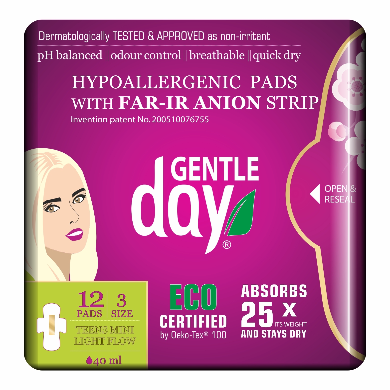 Gentle Day Far-IR Anion Teens MINI paketai T12 -  
