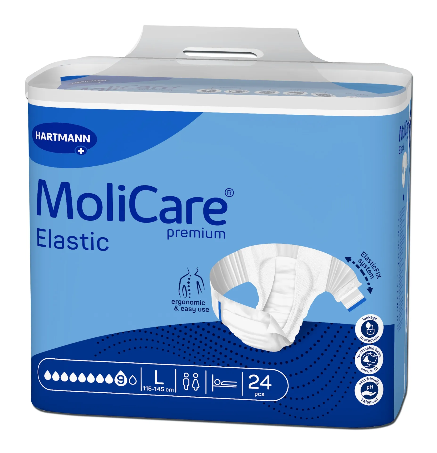 MOLICARE PREMIUM Elastic 9 lašai, XL dydis, 24 vnt. -  