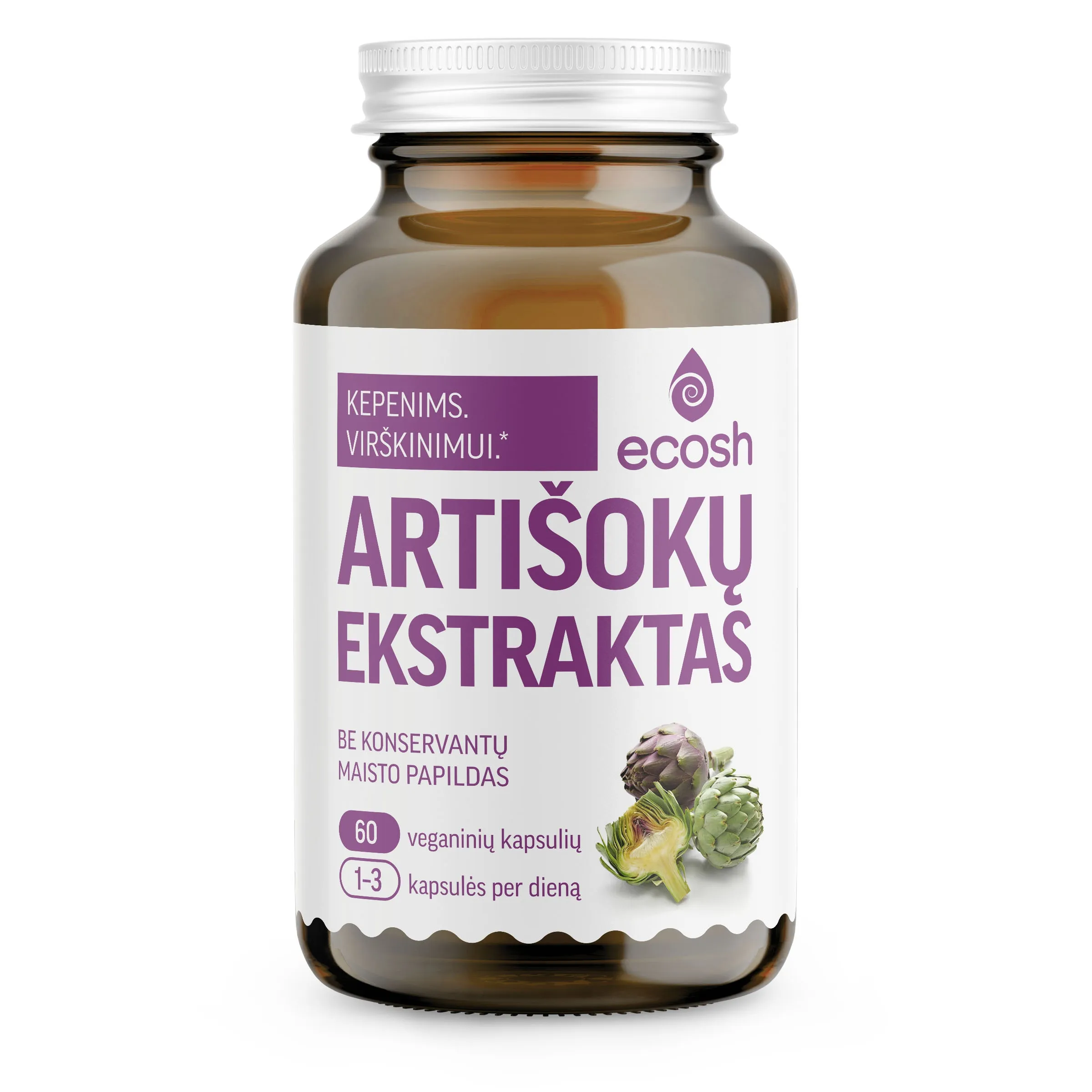 ECOSH Artišokų ekstraktas, 60 kapsulių -  