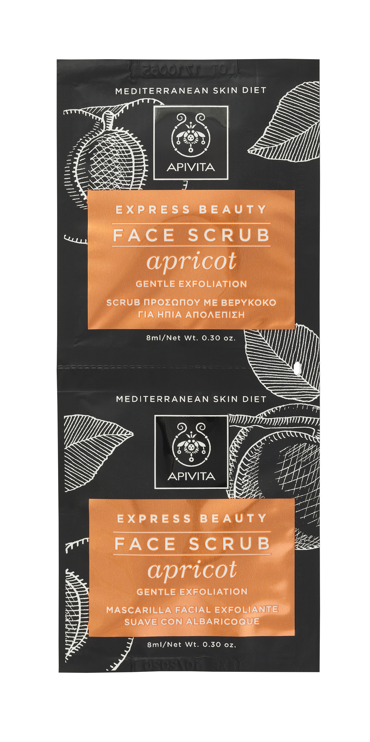 APIVITA švelnus veido šveitiklis su abrikosais EXPRESS BEAUTY 8ml x N2 -  