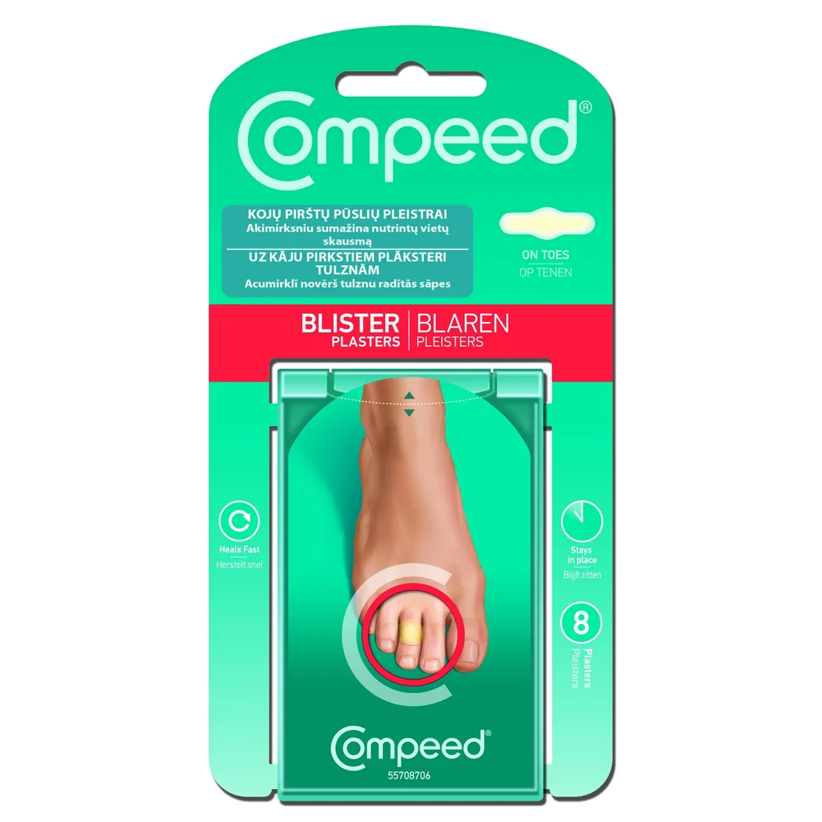 COMPEED pleistrai pūslėms ant kojų pirštų ON TOES, N8 -  