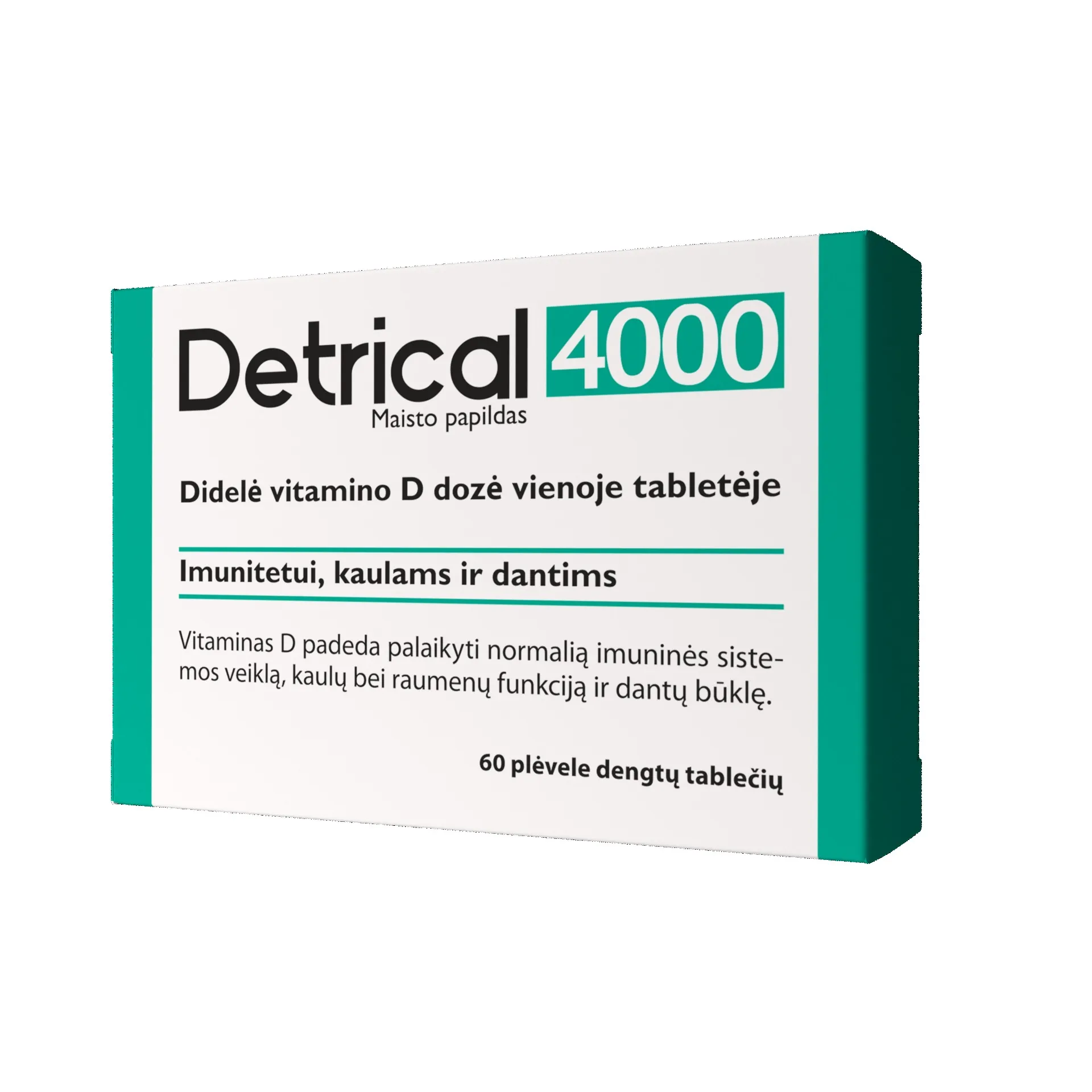 DETRICAL 4000IU plėvele dengtos tabletės N60 -  2