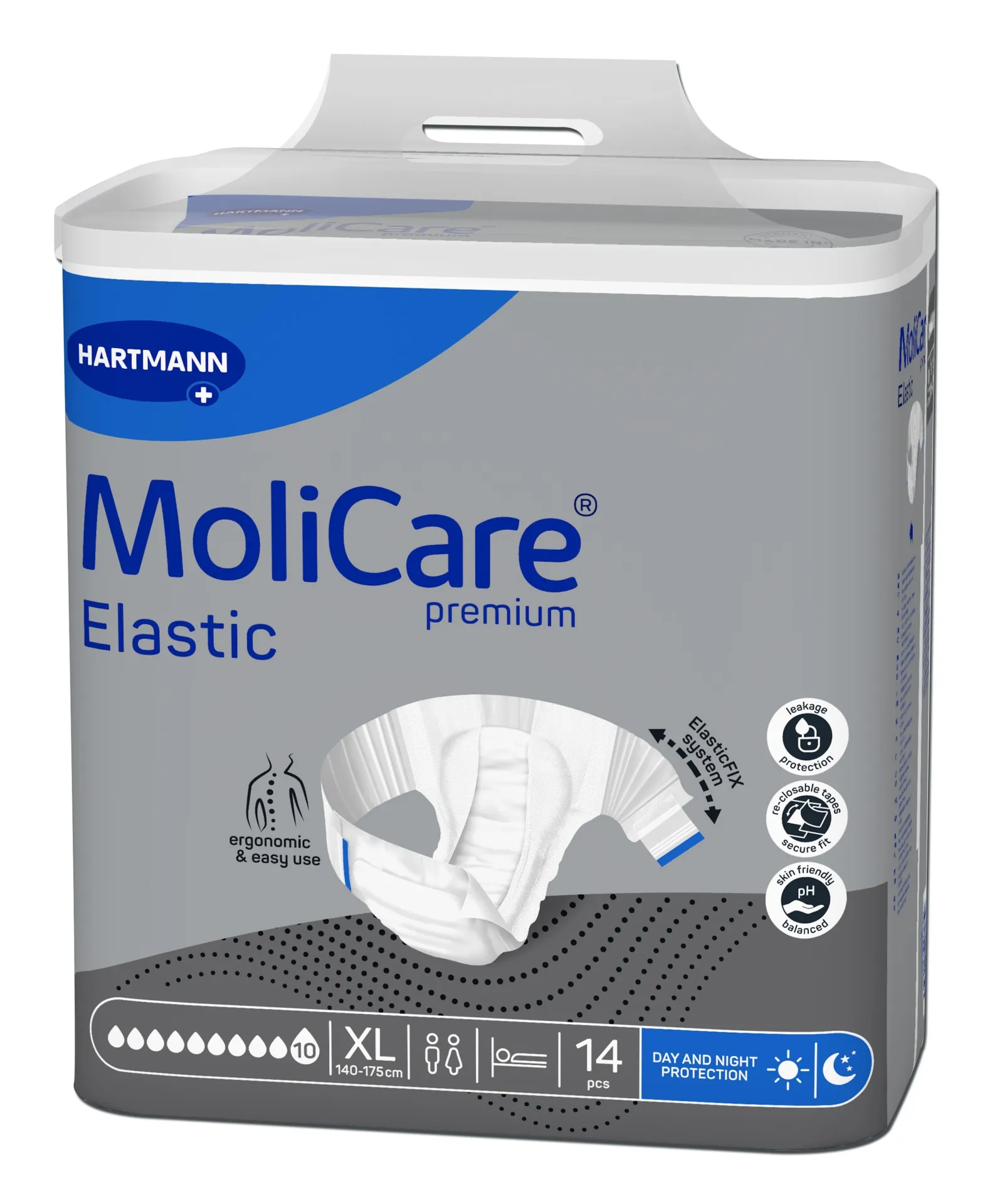 MOLICARE PREMIUM Elastic 10 lašų,  XL dydis, 14 vnt. -  