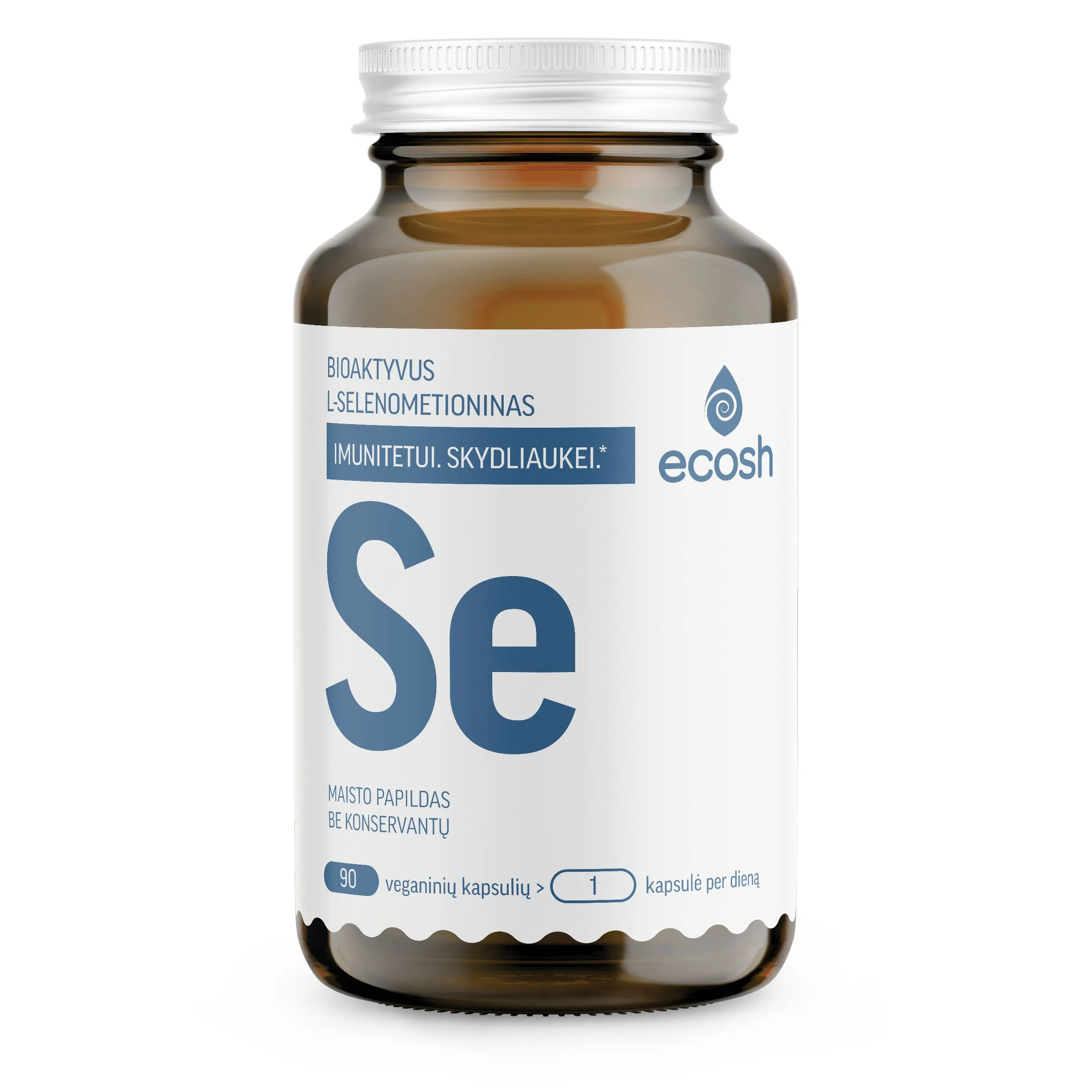 ECOSH bioaktyvus Selenas, l-selenometioninas 150μg, 90 kapsulių -  