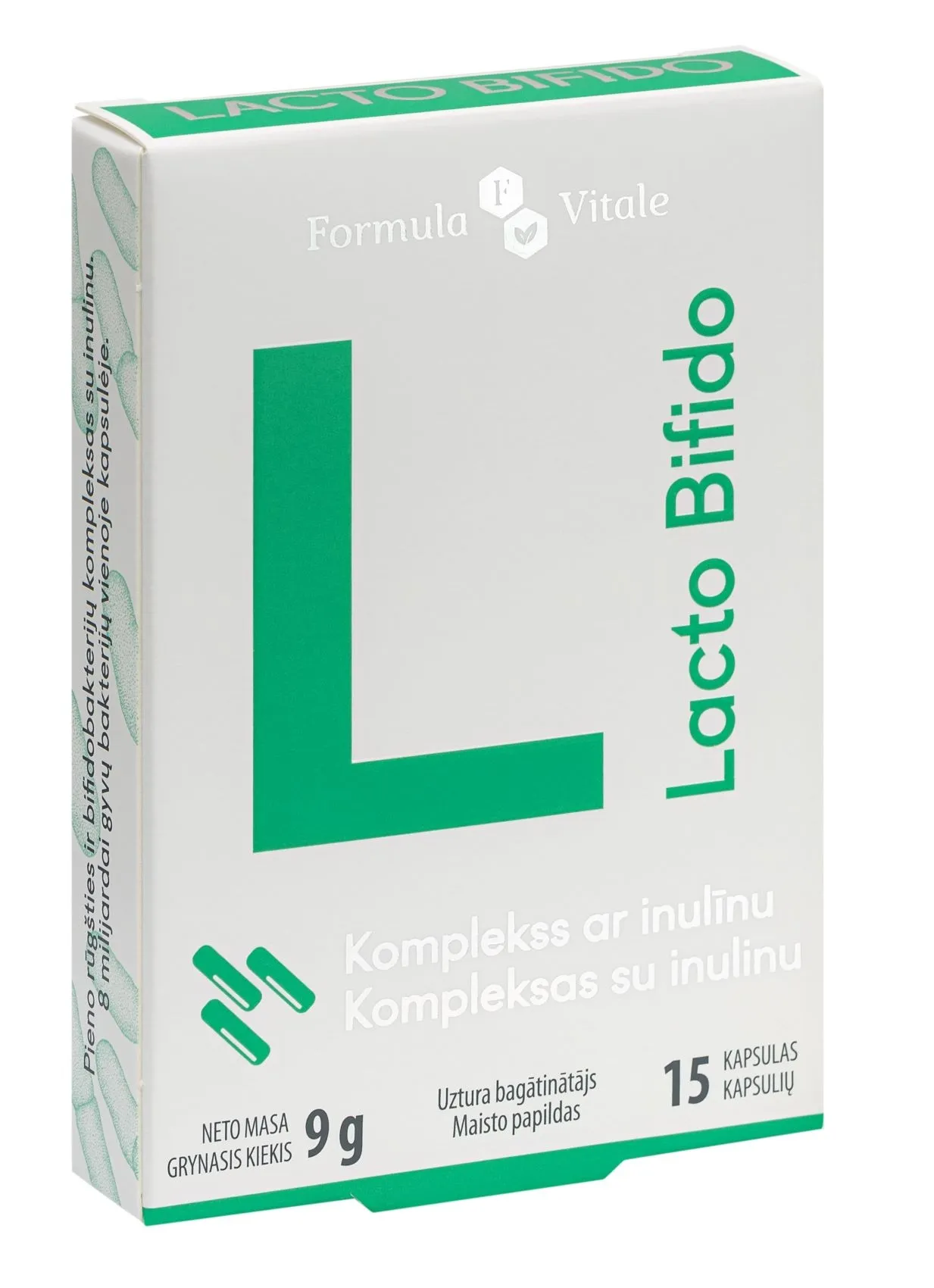 FORMULA VITALE kompleksas su inulinu LACTO BIFIDO, 15 kapsulių -  
