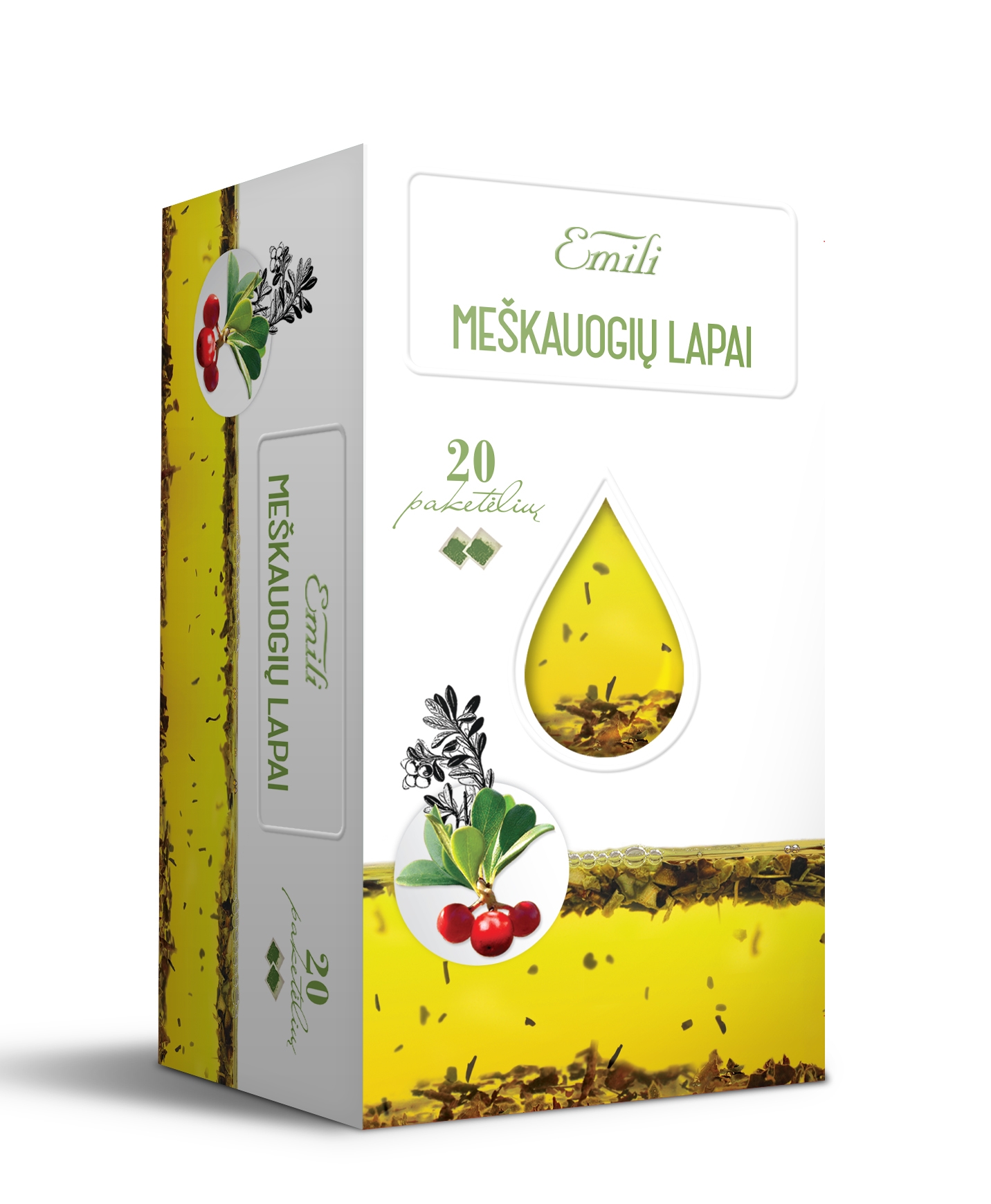 EMILI meškauogių lapų arbata, 1.5g x N20 -  