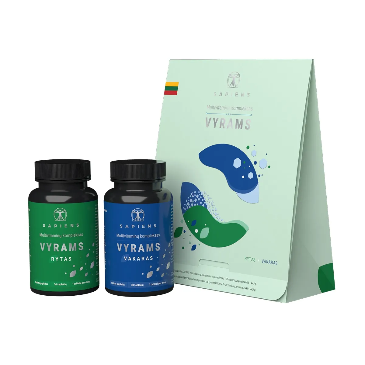 SAPIENS Multivitaminų kompleksas Vyrams (rytas + vakaras), N60 -  