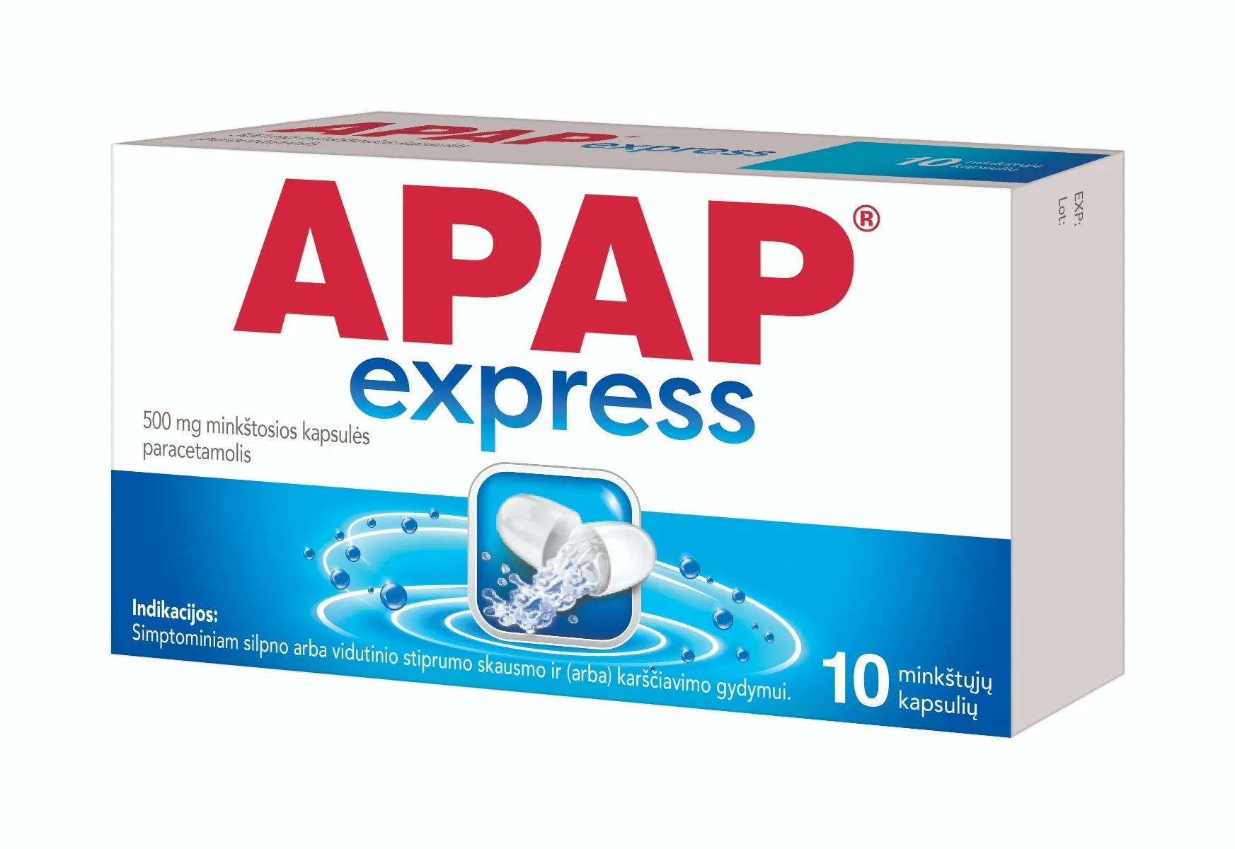 APAP express 500mg minkštosios kapsulės N10 -  